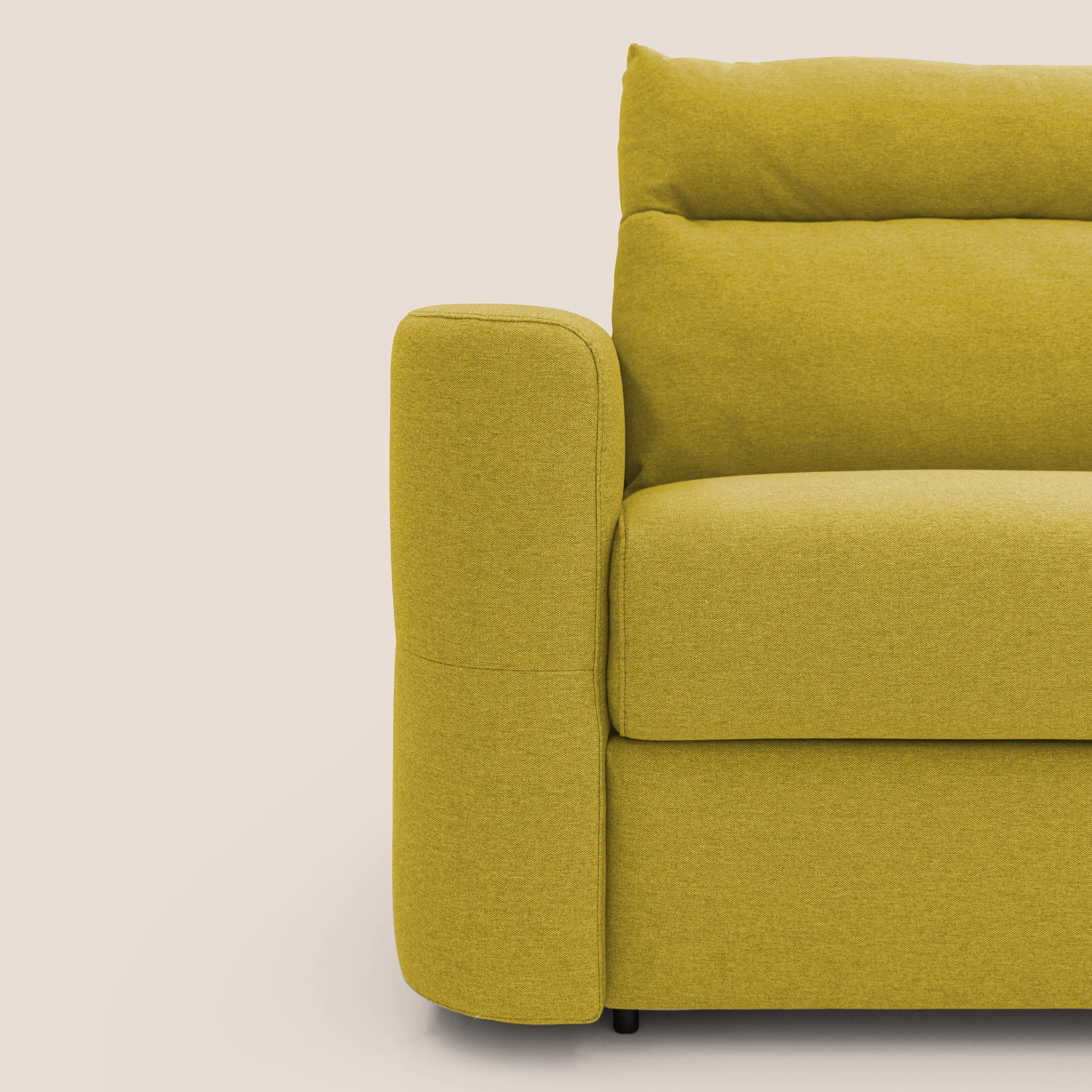 Cupido Canapé convertible matelas H18 cm au dossier haut moelleux en tissu imperméable T13 jaune - Image 5