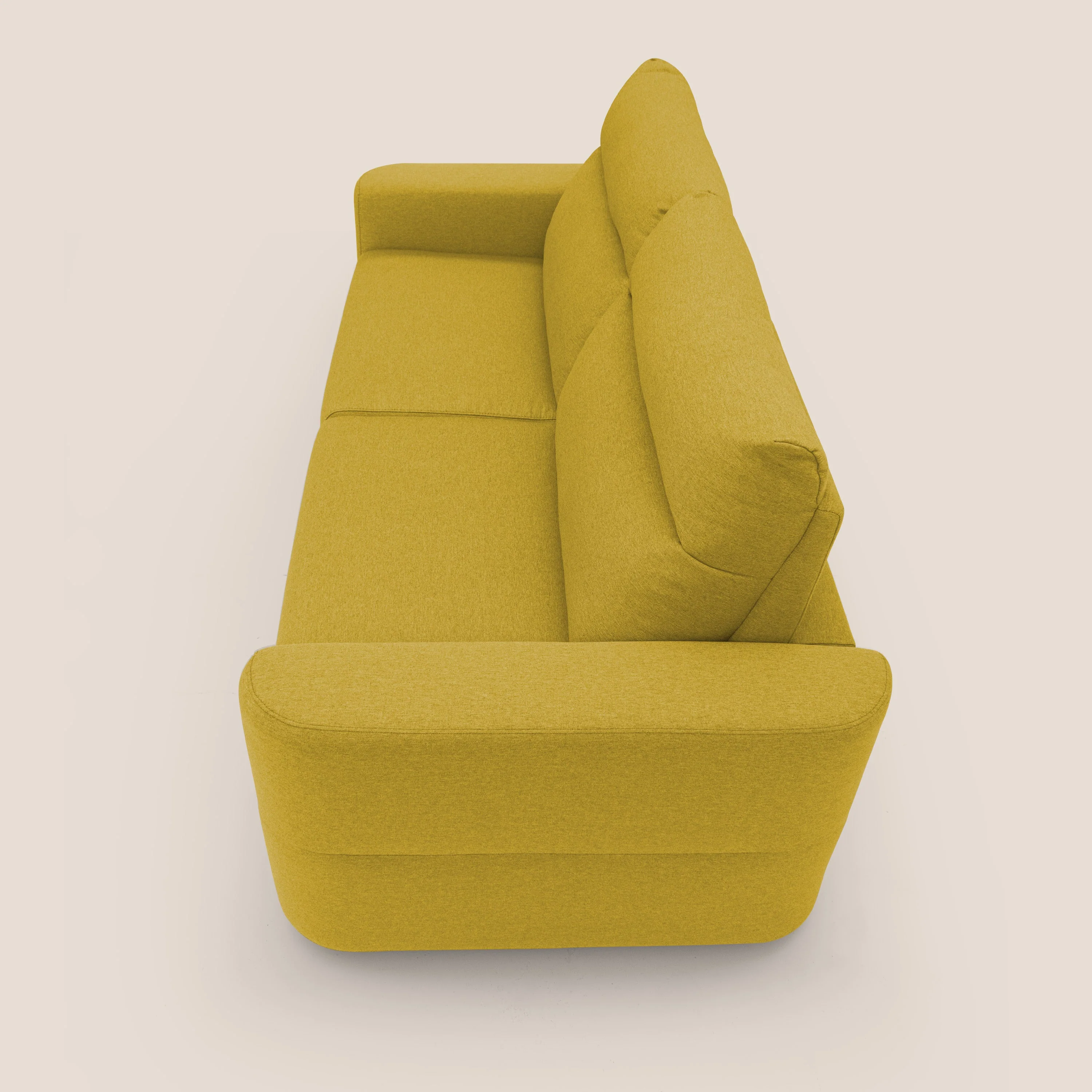 Cupido Canapé convertible matelas H18 cm au dossier haut moelleux en tissu imperméable T13 jaune - Image 8