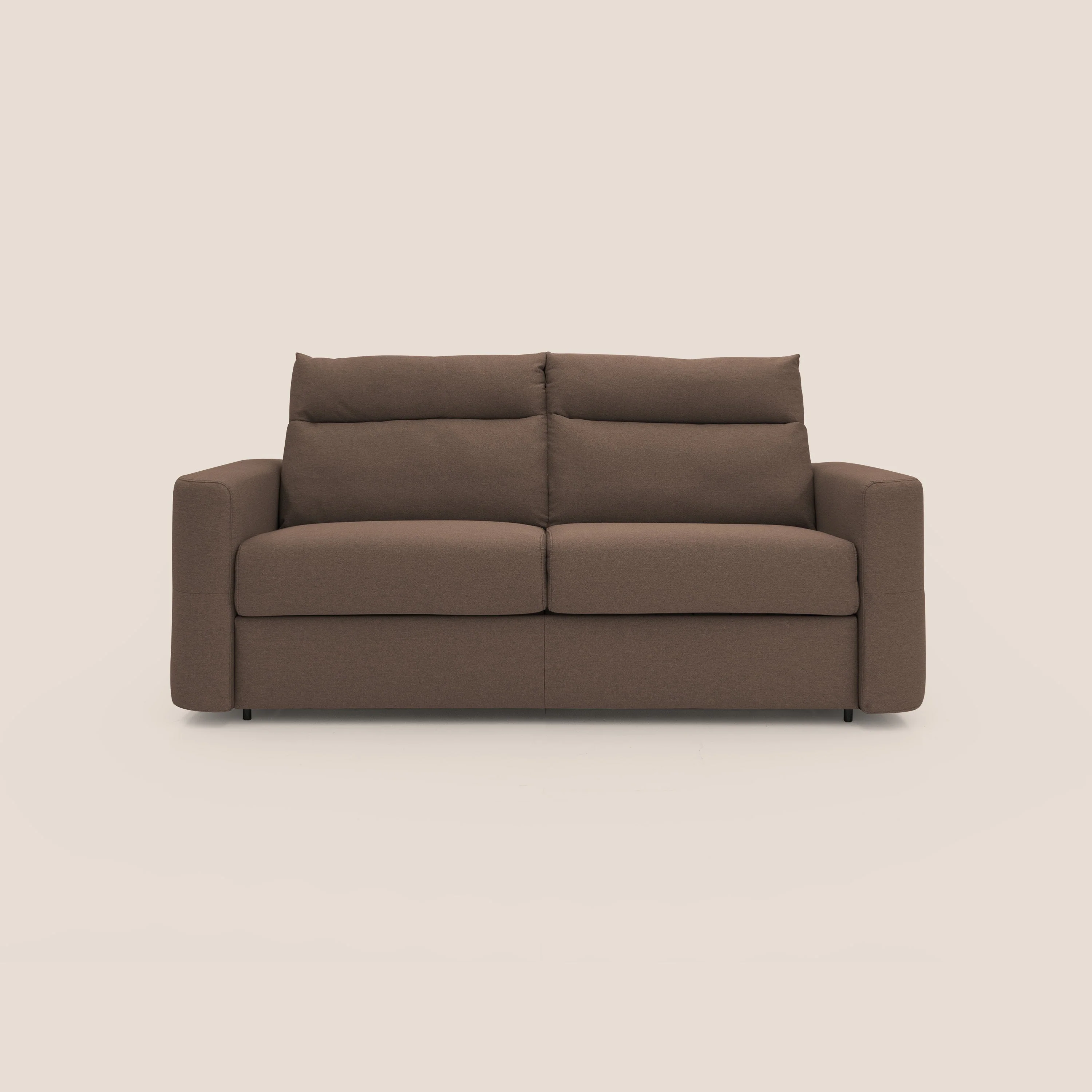 Cupido Canapé convertible matelas H18 cm au dossier haut moelleux en tissu imperméable T13 marron