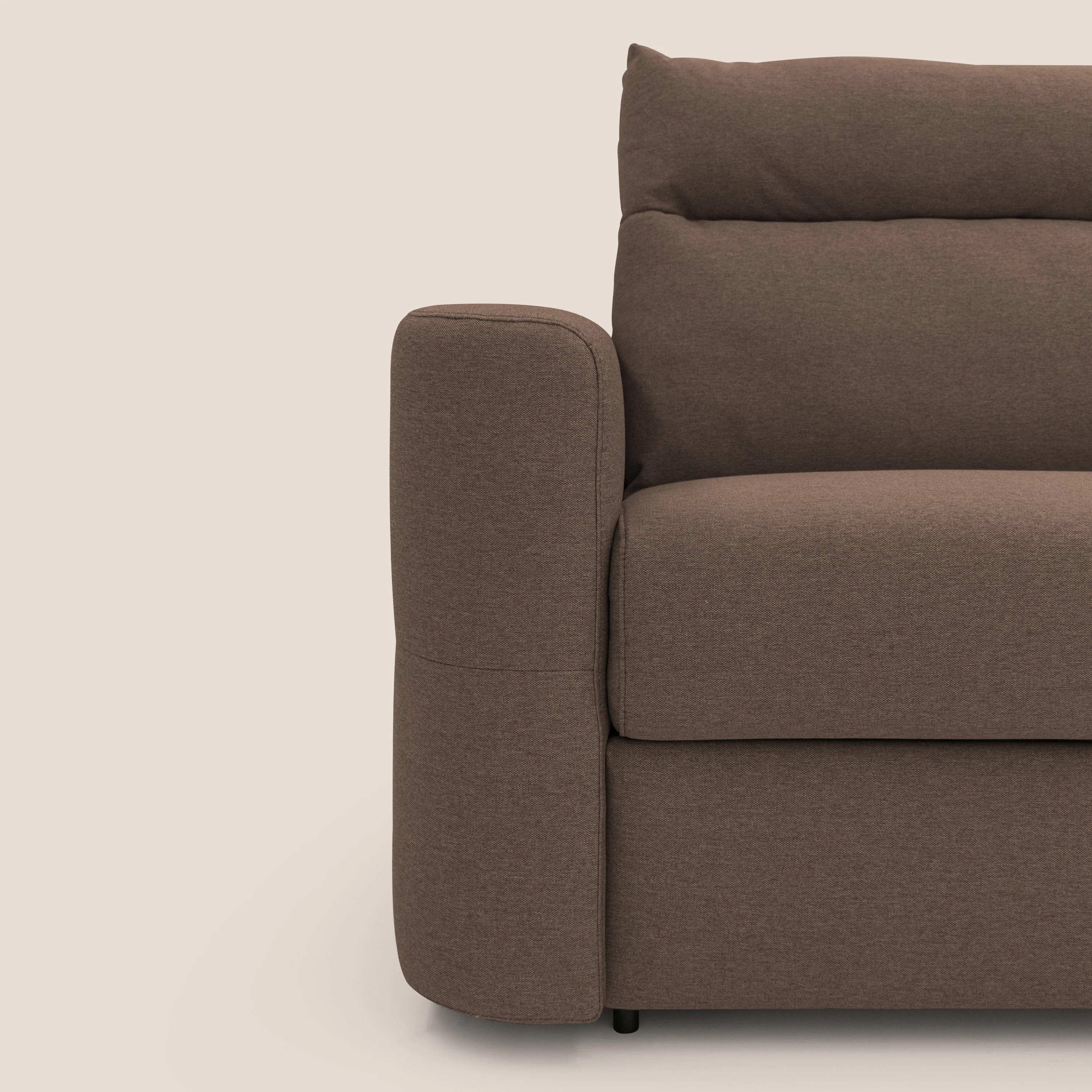 Cupido Canapé convertible matelas H18 cm au dossier haut moelleux en tissu imperméable T13 marron - Image 5