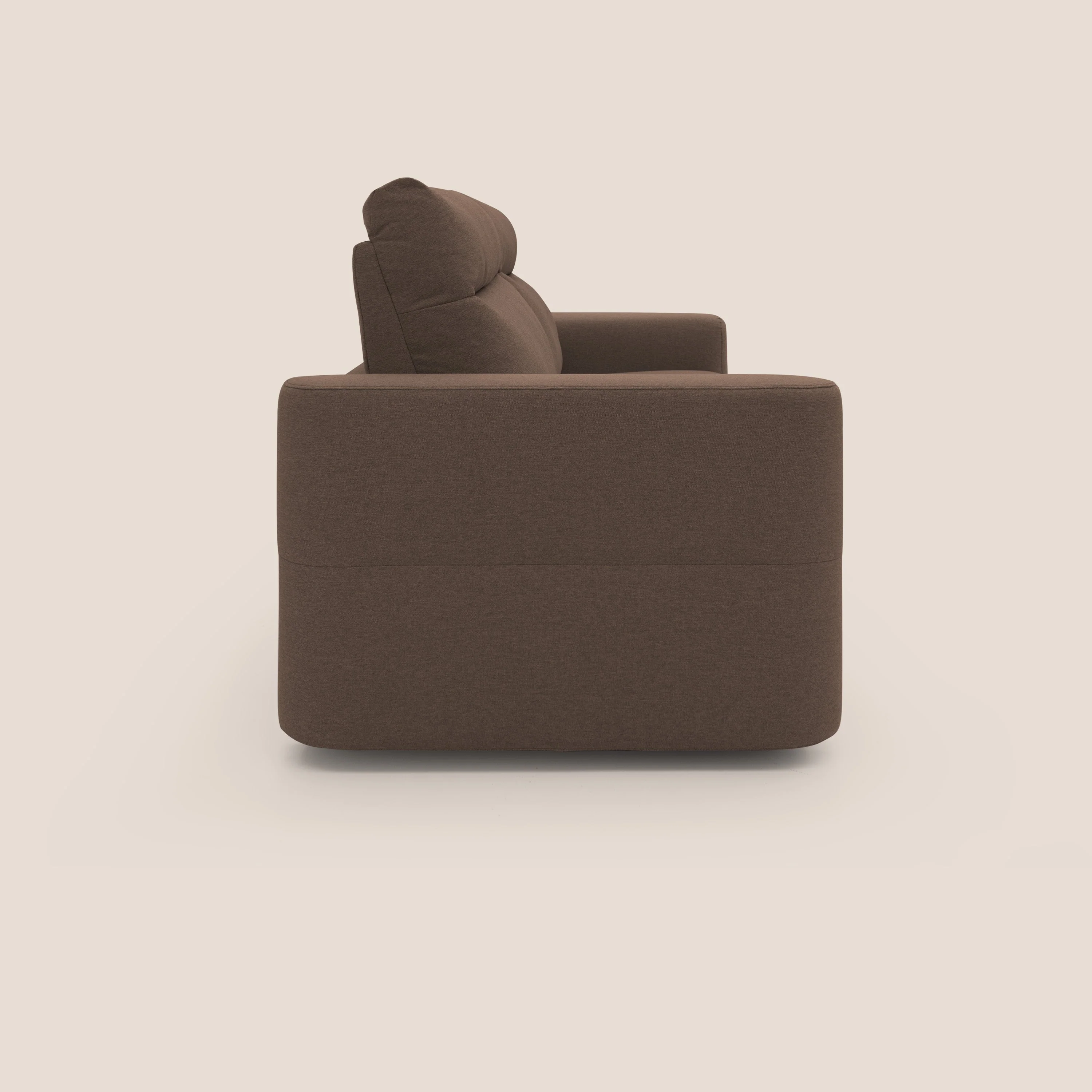 Cupido Canapé convertible matelas H18 cm au dossier haut moelleux en tissu imperméable T13 marron - Image 7