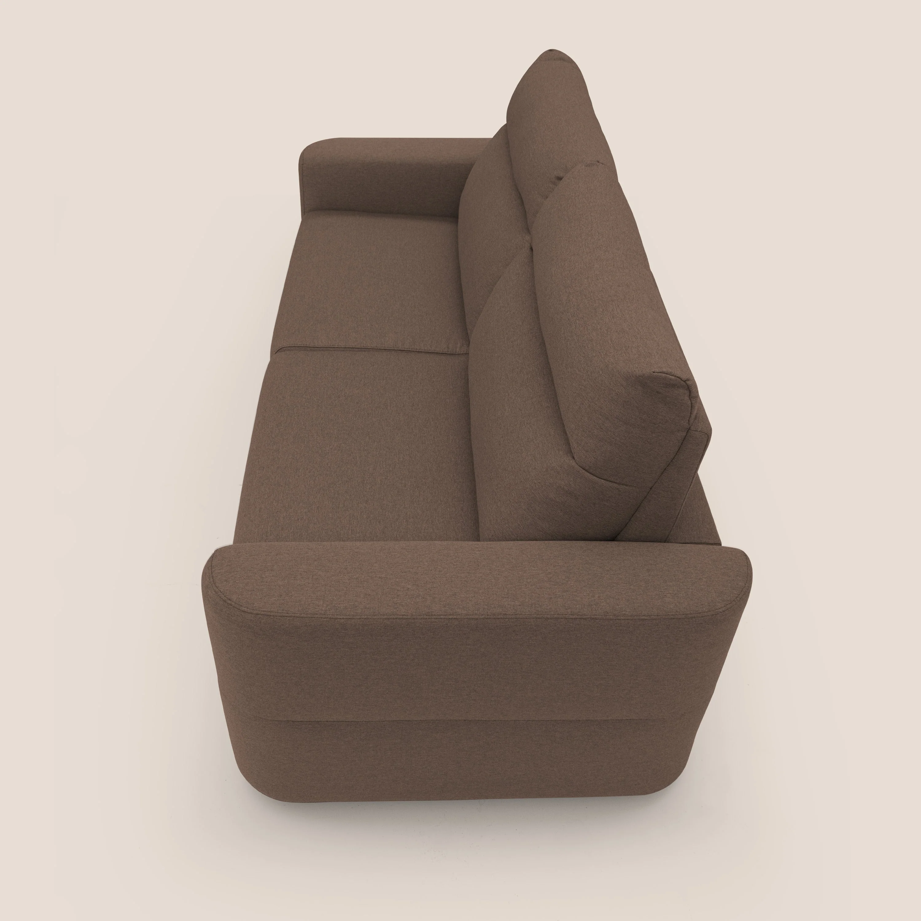Cupido Canapé convertible matelas H18 cm au dossier haut moelleux en tissu imperméable T13 marron - Image 8