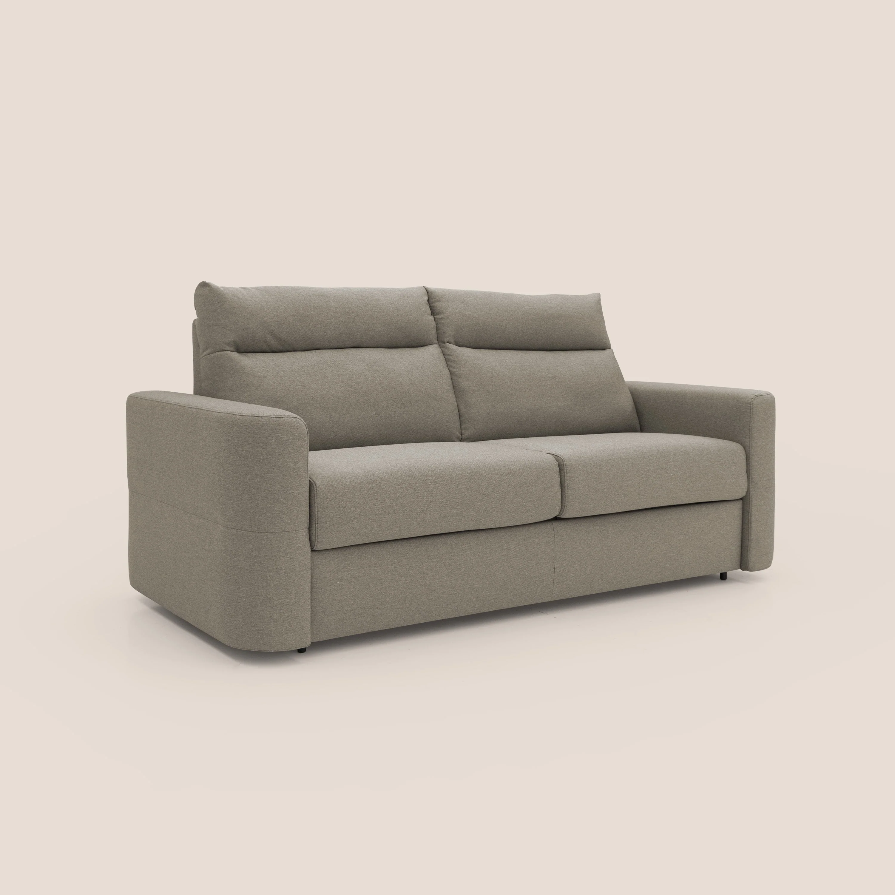 Cupido Canapé convertible matelas H18 cm au dossier haut moelleux en tissu imperméable T13 Taupe tortora - Image 4