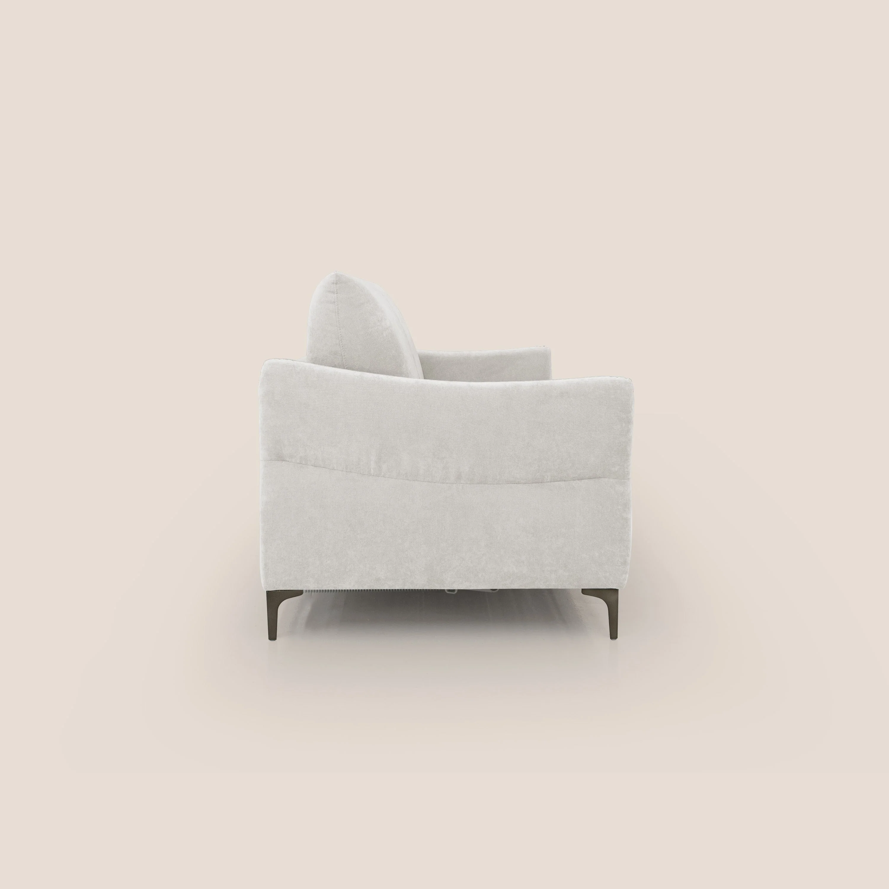 Dalia canapé convertible avec matelas H 18cm et pieds hauts en tissu détachable raffiné T17 blanc - Image 7