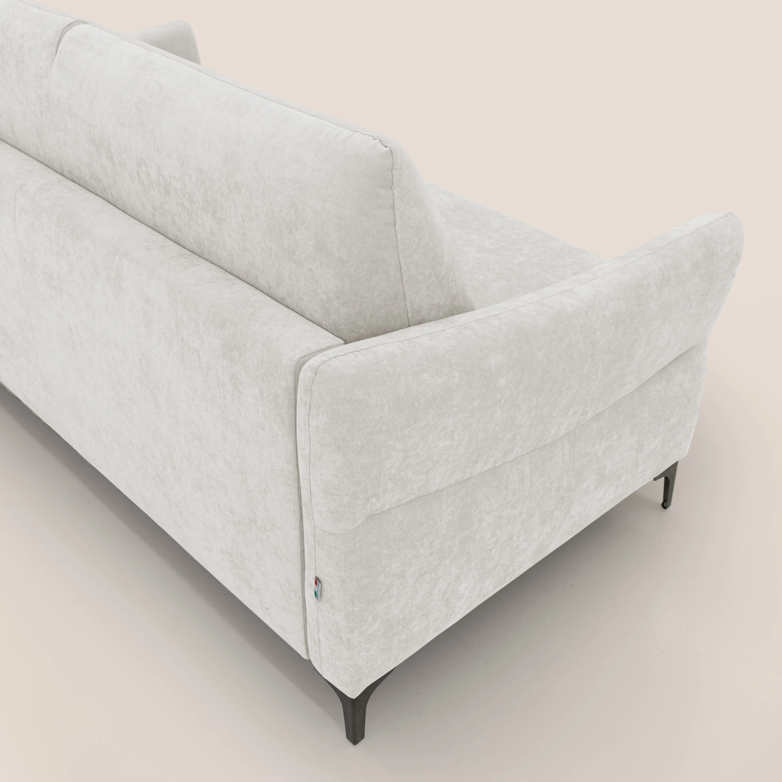 Dalia canapé convertible avec matelas H 18cm et pieds hauts en tissu détachable raffiné T17 blanc - Image 9