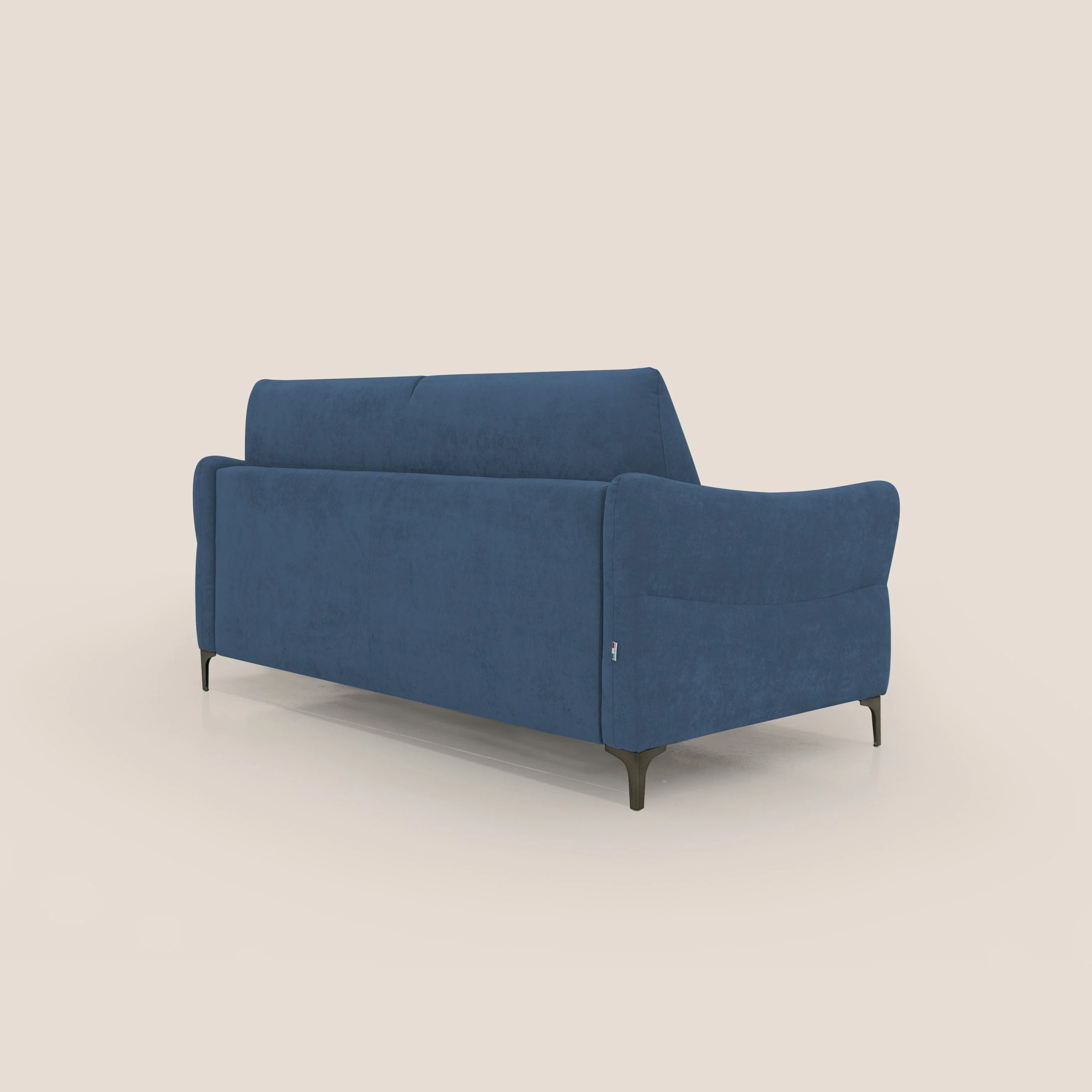Dalia canapé convertible avec matelas H 18cm et pieds hauts en tissu détachable raffiné T17 bleu - Image 8