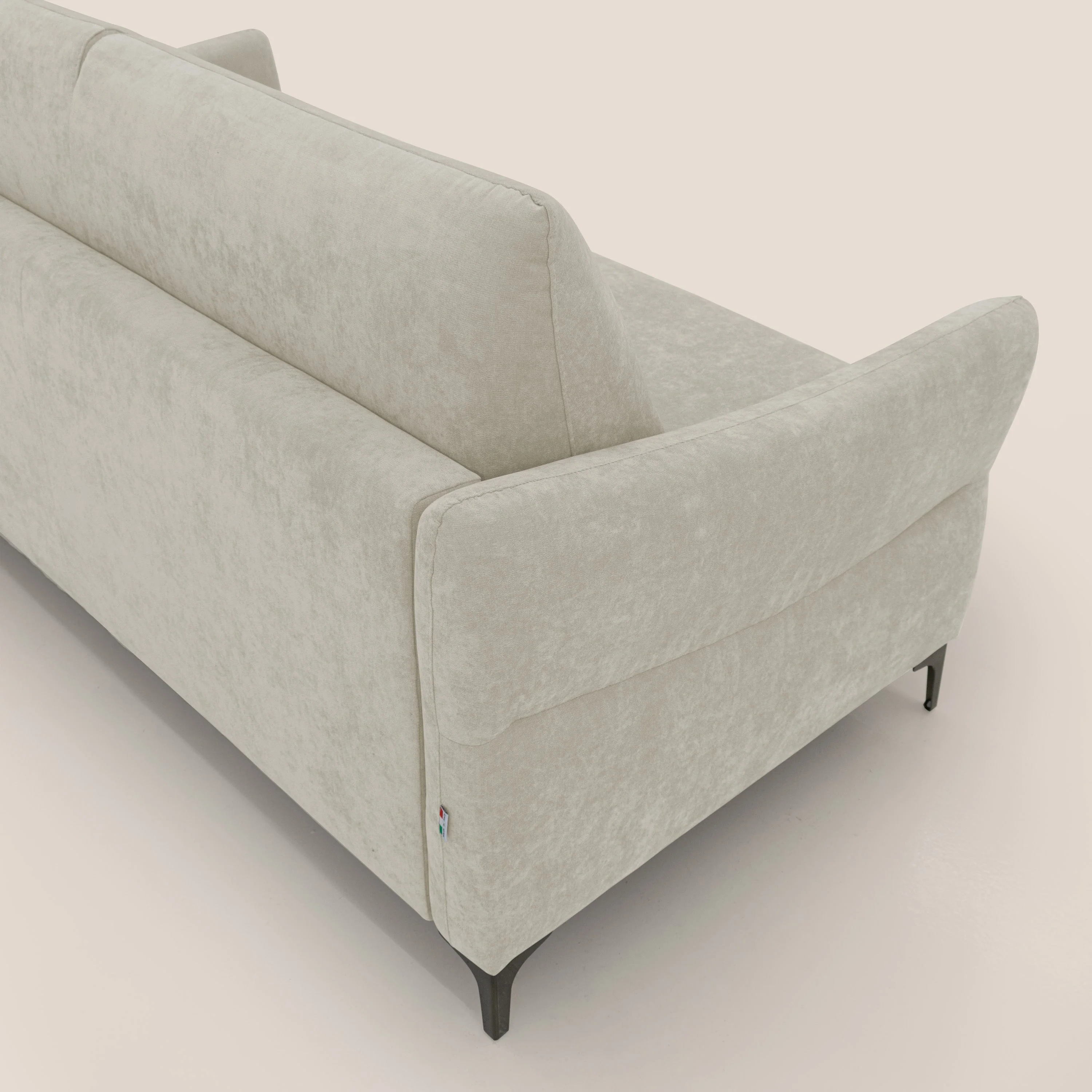 Dalia canapé convertible avec matelas H 18cm et pieds hauts en tissu détachable raffiné T17 crème - Image 9