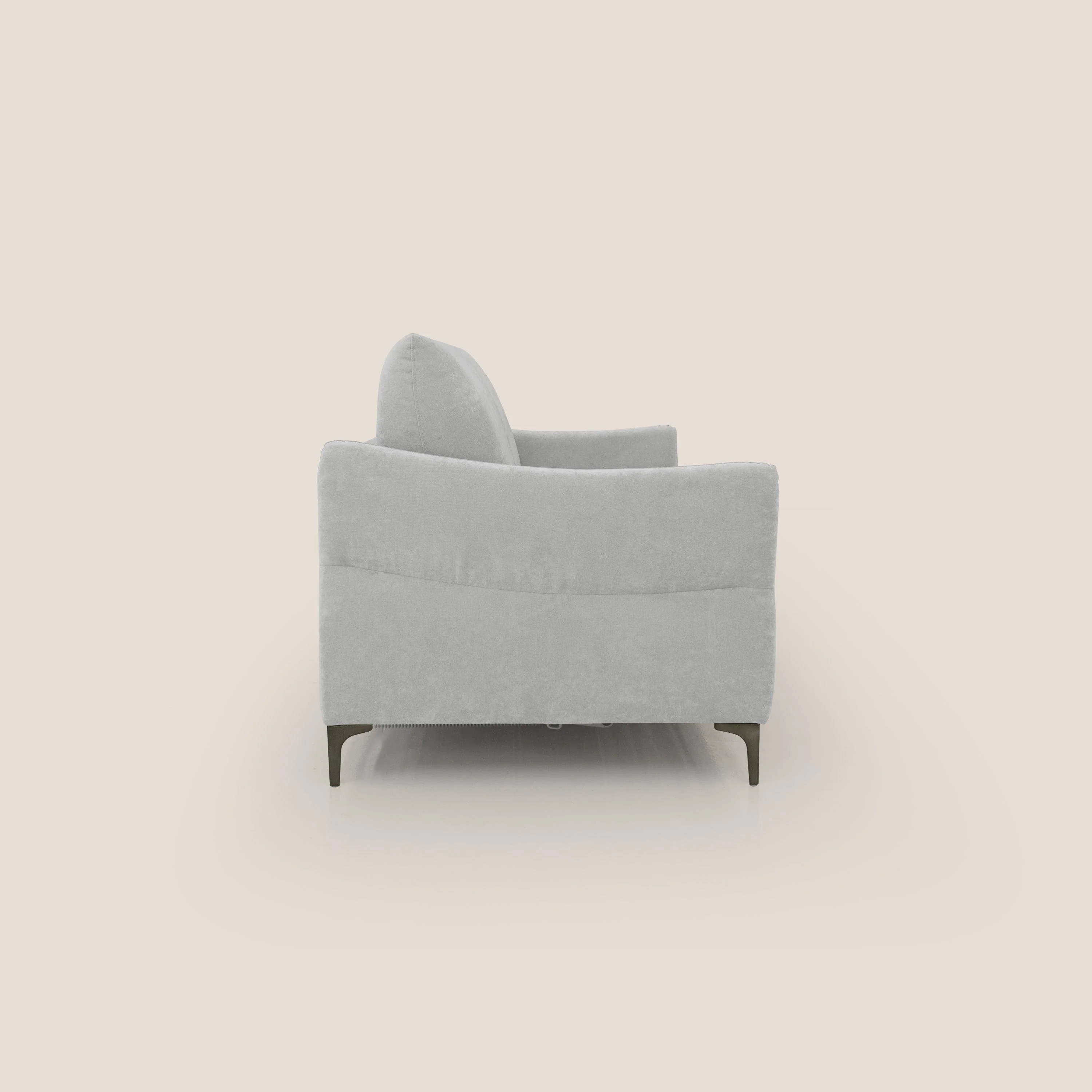 Dalia canapé convertible avec matelas H 18cm et pieds hauts en tissu détachable raffiné T17 gris - Image 7