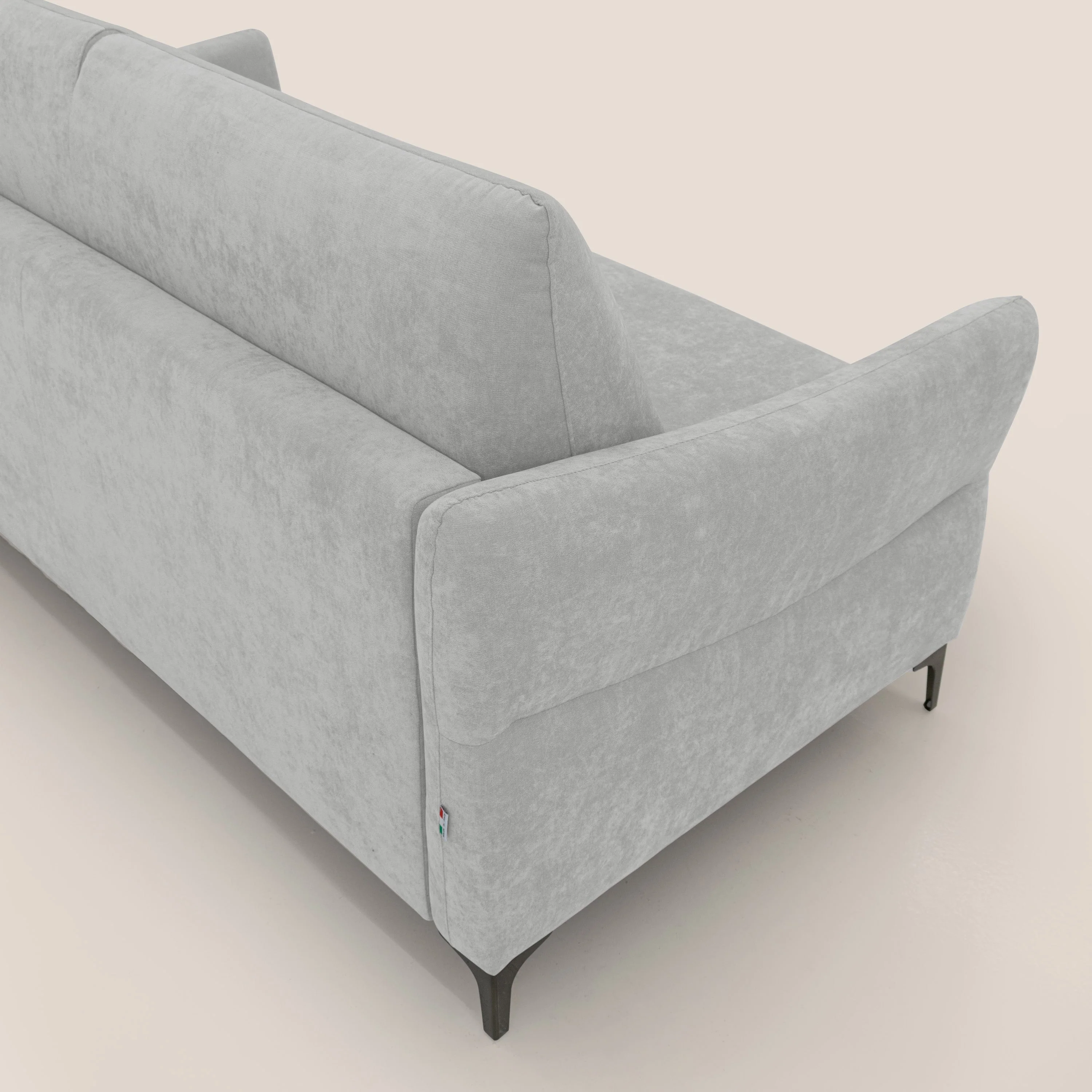 Dalia canapé convertible avec matelas H 18cm et pieds hauts en tissu détachable raffiné T17 gris - Image 9