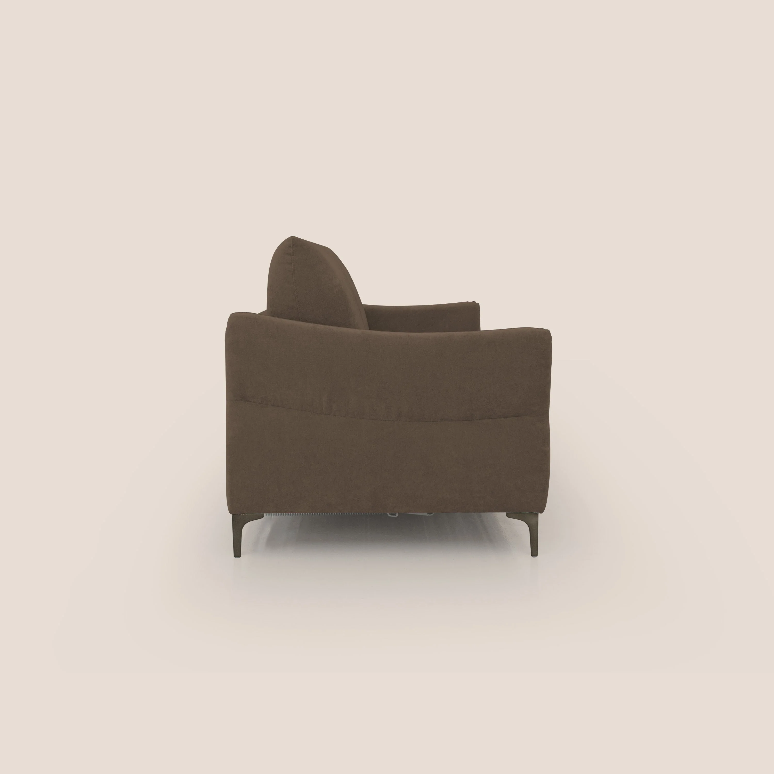 Dalia canapé convertible avec matelas H 18cm et pieds hauts en tissu détachable raffiné T17 marron - Image 7