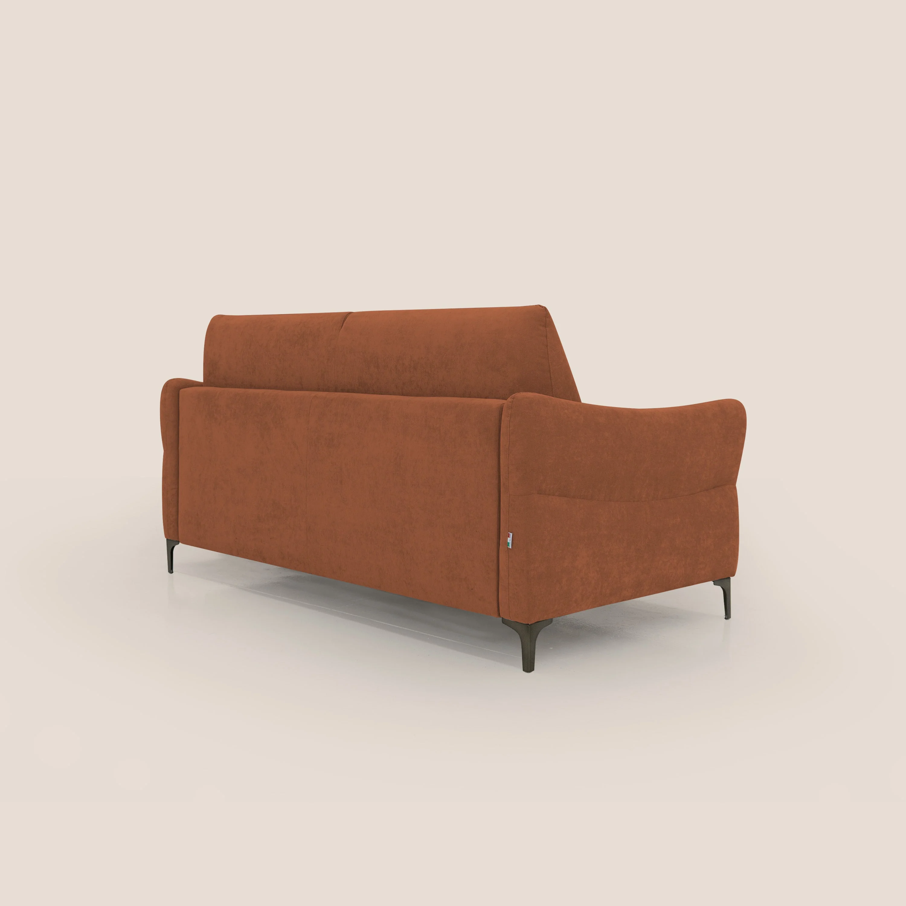 Dalia canapé convertible avec matelas H 18cm et pieds hauts en tissu détachable raffiné T17 orange - Image 8