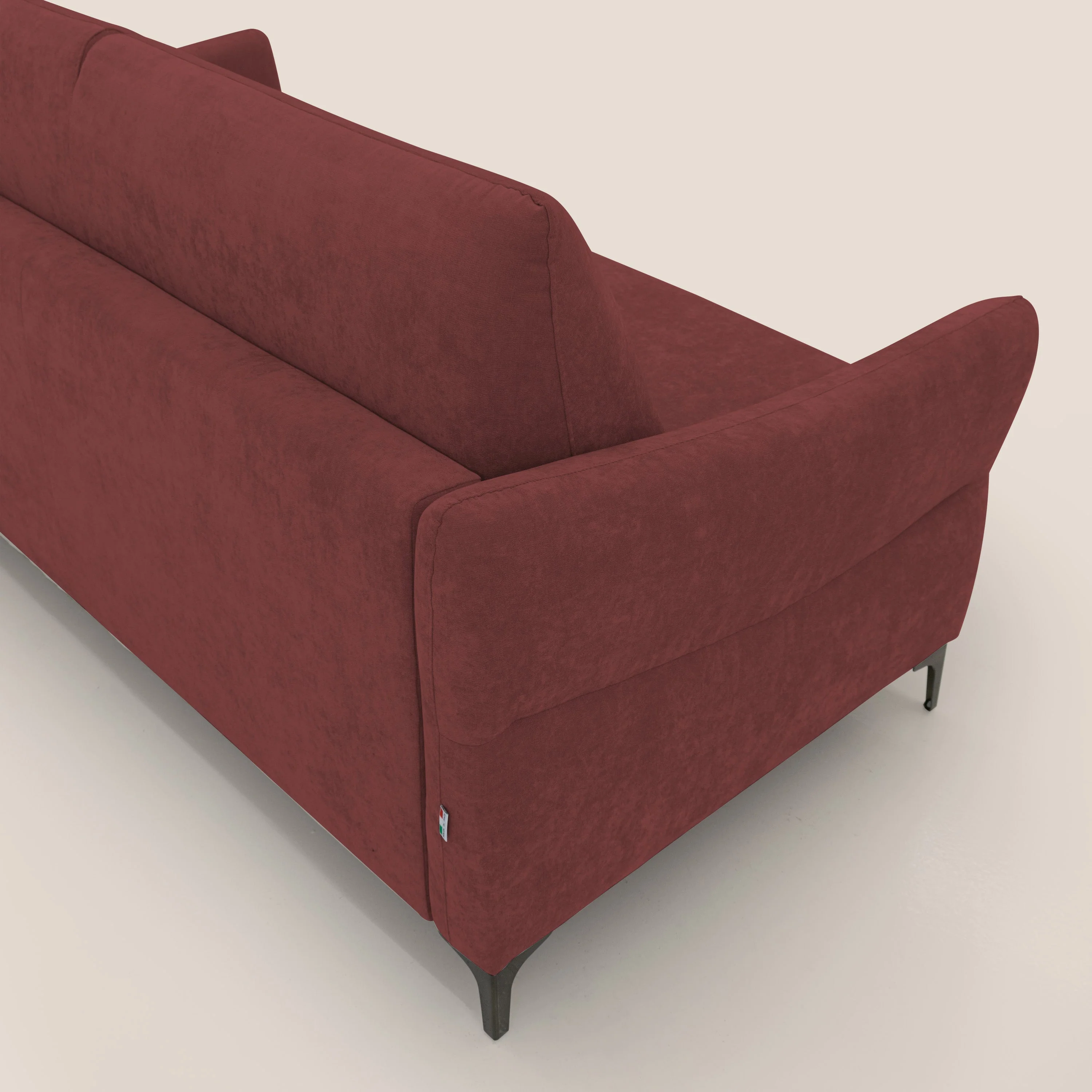 Dalia canapé convertible avec matelas H 18cm et pieds hauts en tissu détachable raffiné T17 rouge - Image 9