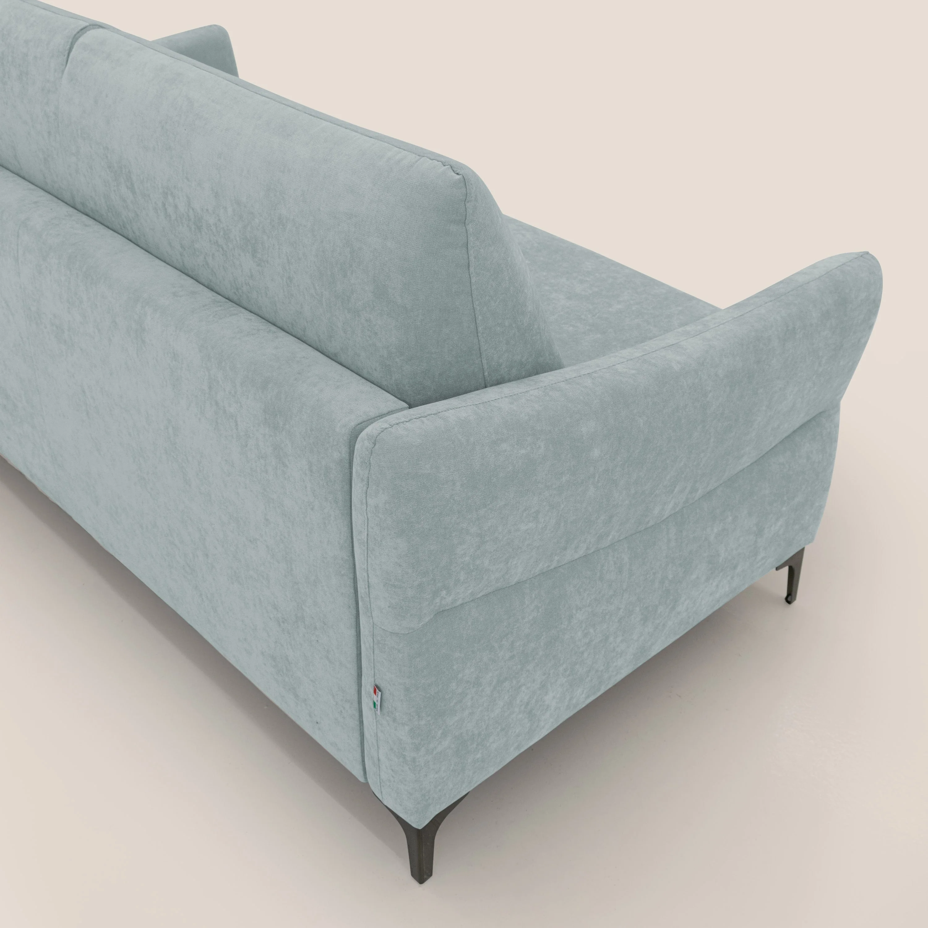 Dalia canapé convertible avec matelas H 18cm et pieds hauts en tissu détachable raffiné T17 vert d'eau - Image 9