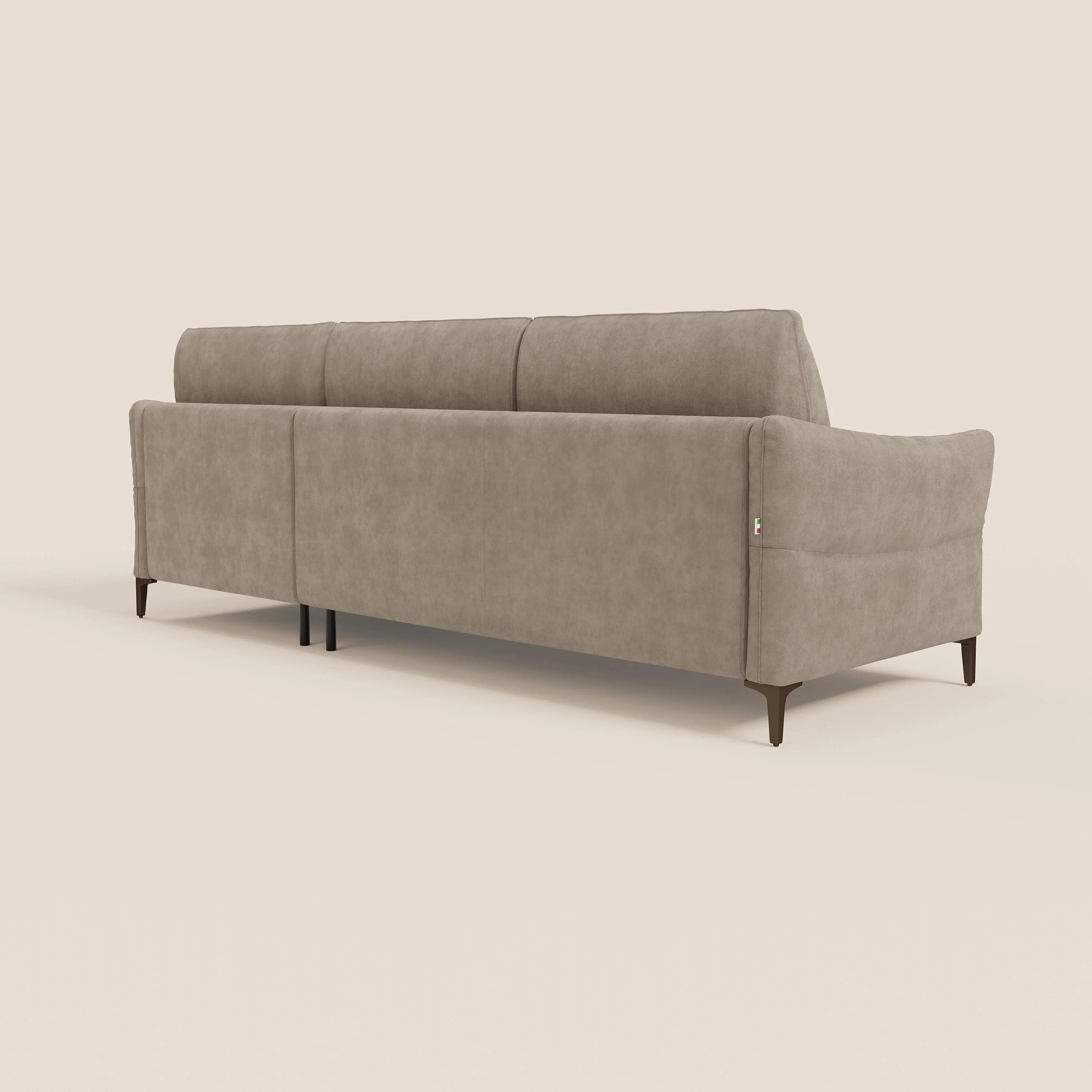 Dalia Canapé d'angle convertible avec matelas H18 cm et chaise longue coffre en tissu détachable T17 beige - Image 7