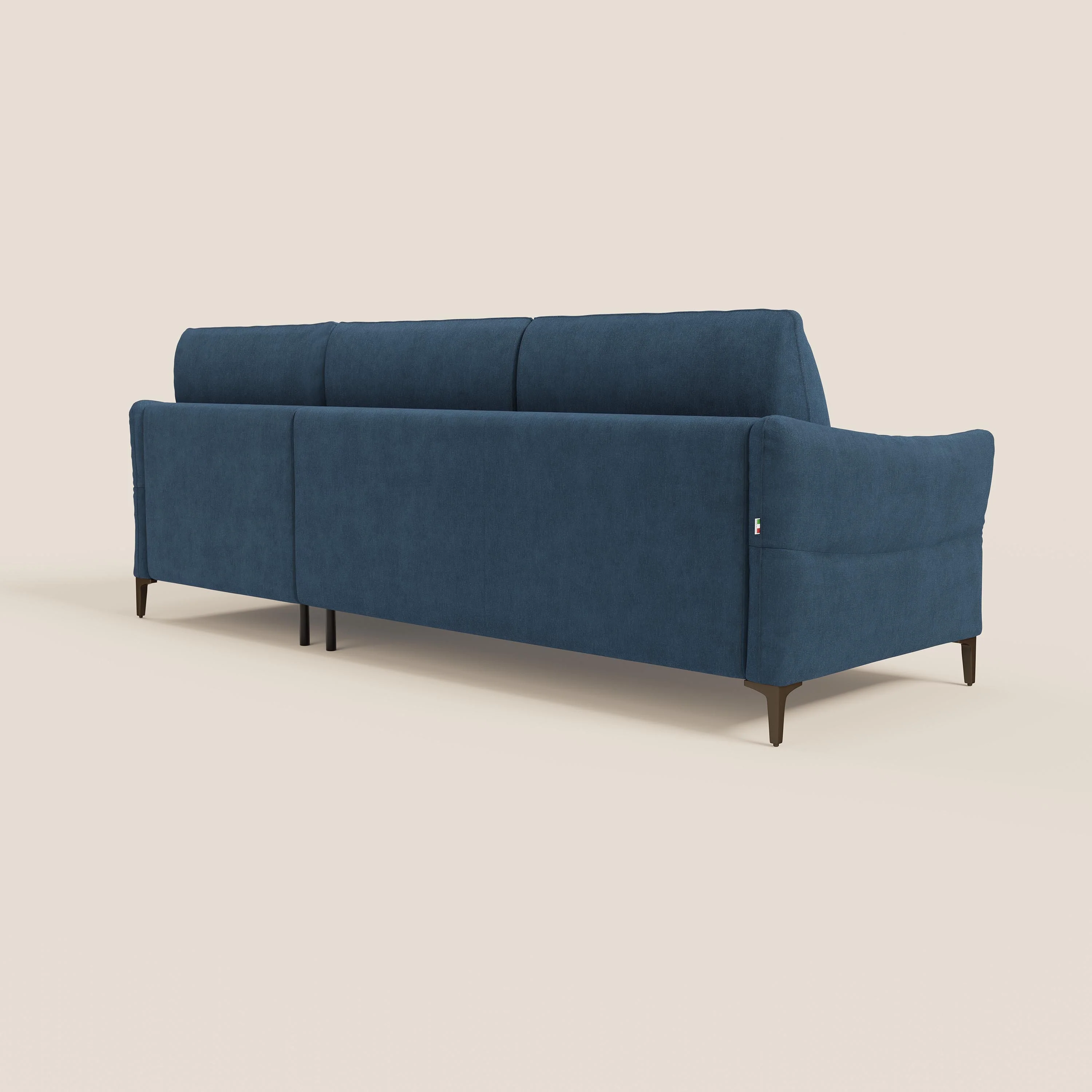 Dalia Canapé d'angle convertible avec matelas H18 cm et chaise longue coffre en tissu détachable T17 bleu - Image 7