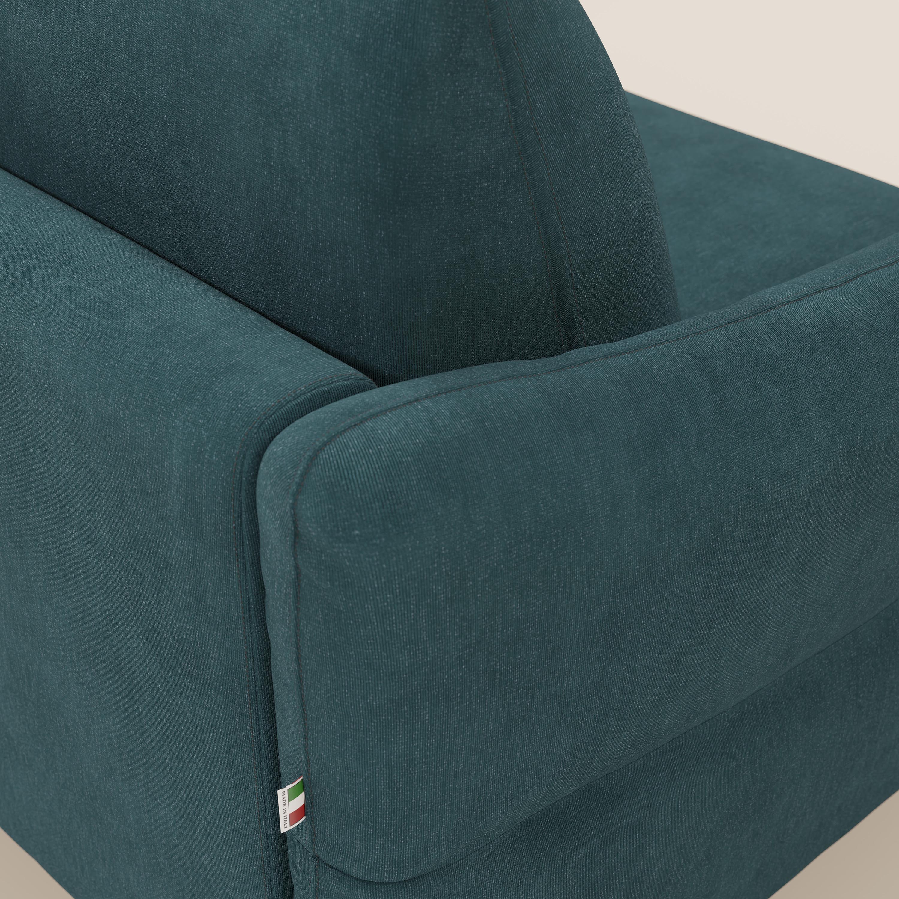 Dalia Canapé d'angle convertible avec matelas H18 cm et chaise longue coffre en tissu détachable T17 bleu canard - Image 8