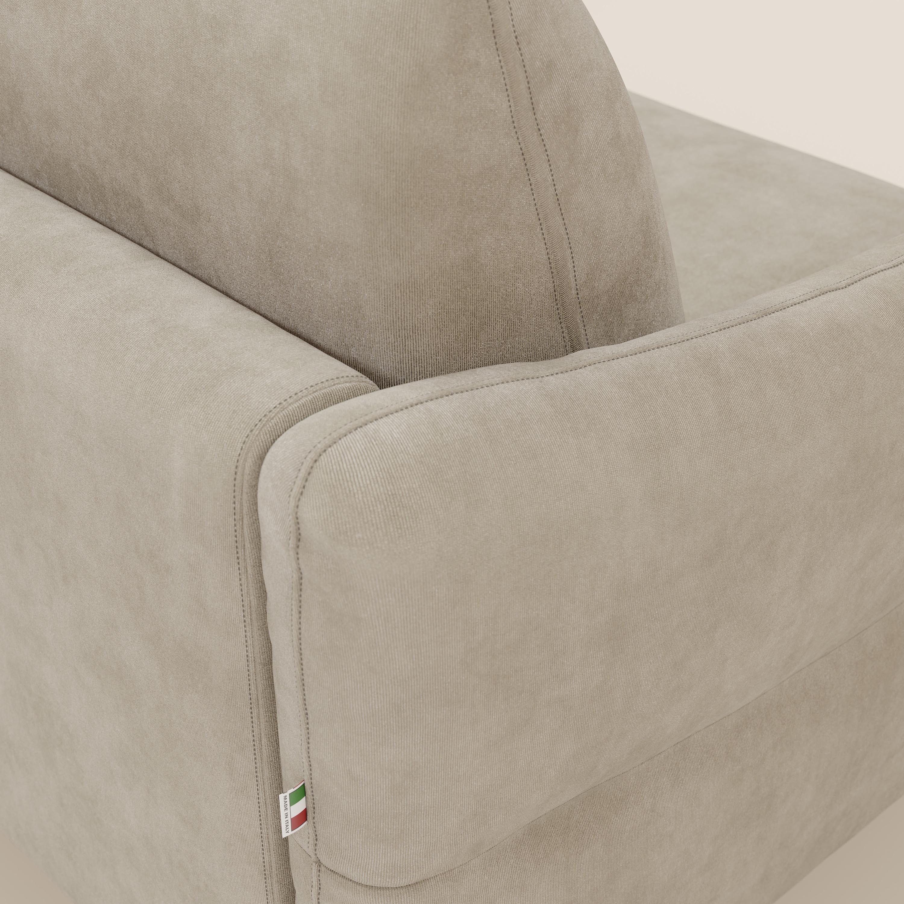 Dalia Canapé d'angle convertible avec matelas H18 cm et chaise longue coffre en tissu détachable T17 crème - Image 8