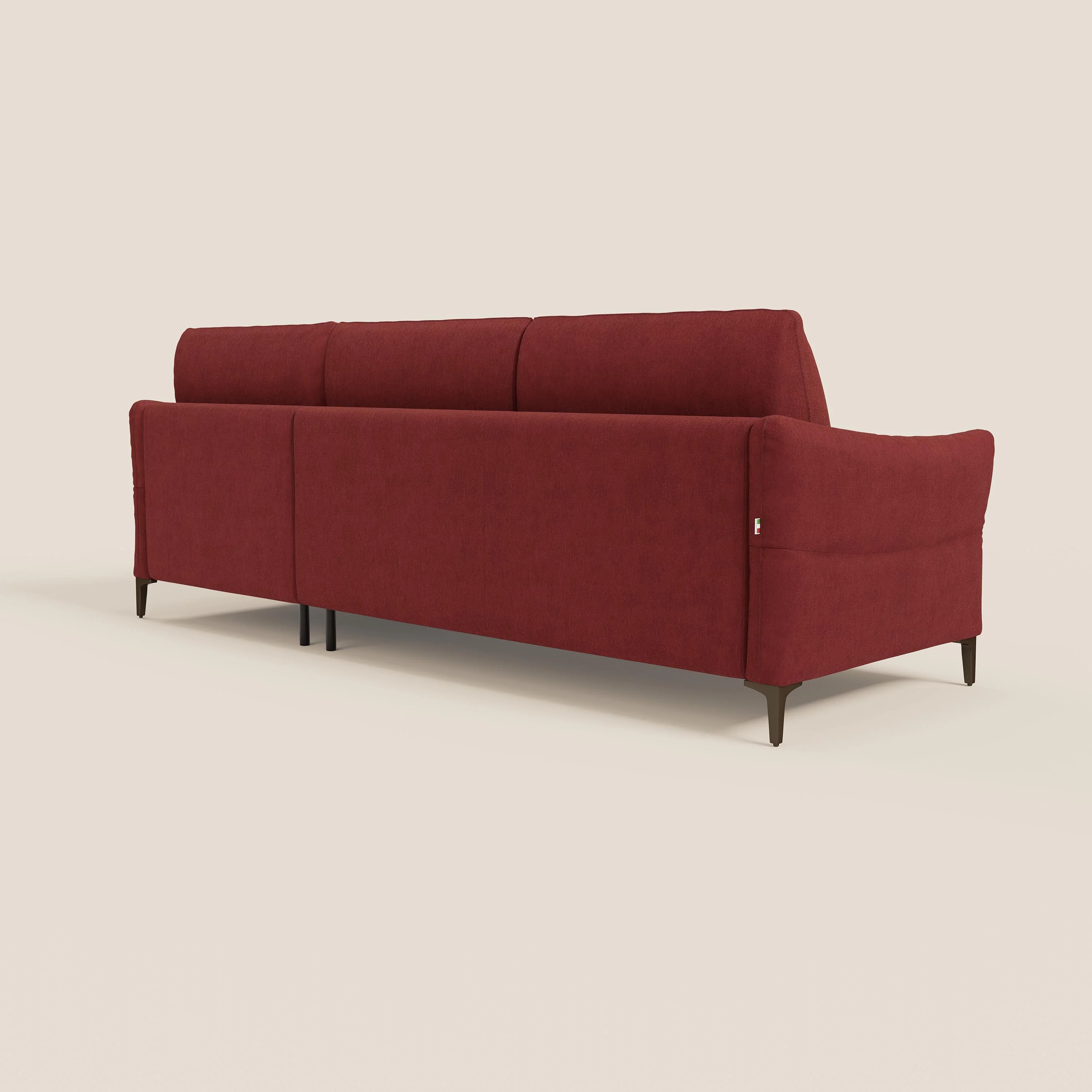 Dalia Canapé d'angle convertible avec matelas H18 cm et chaise longue coffre en tissu détachable T17 rouge - Image 7