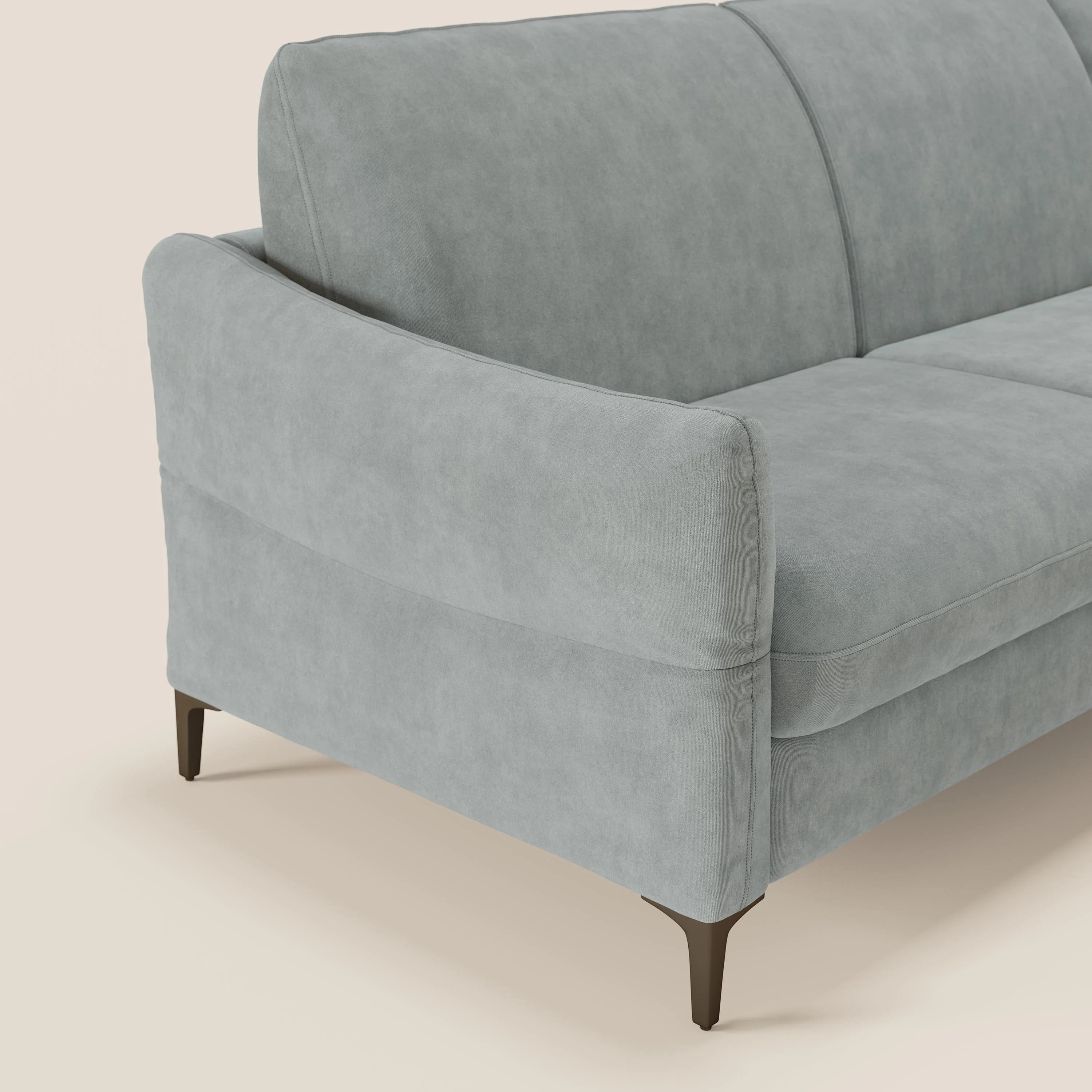 Dalia Canapé d'angle convertible avec matelas H18 cm et chaise longue coffre en tissu détachable T17 vert aquamarine - Image 4
