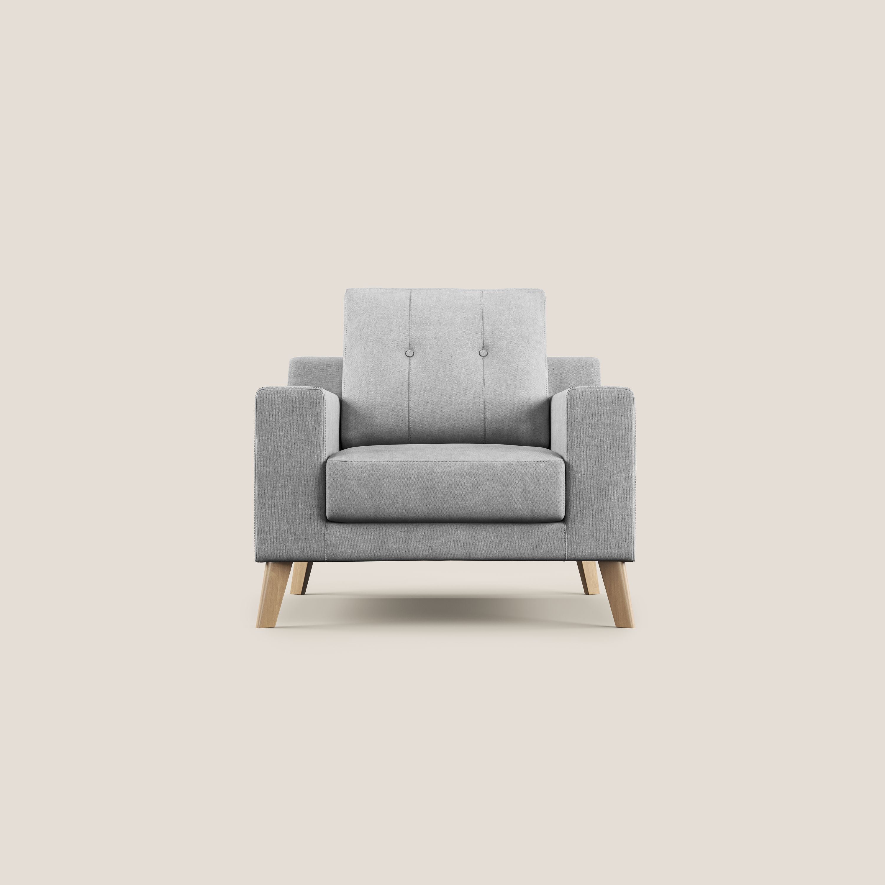 Danish Fauteuil en tissu doux imperméable T02 gris clair