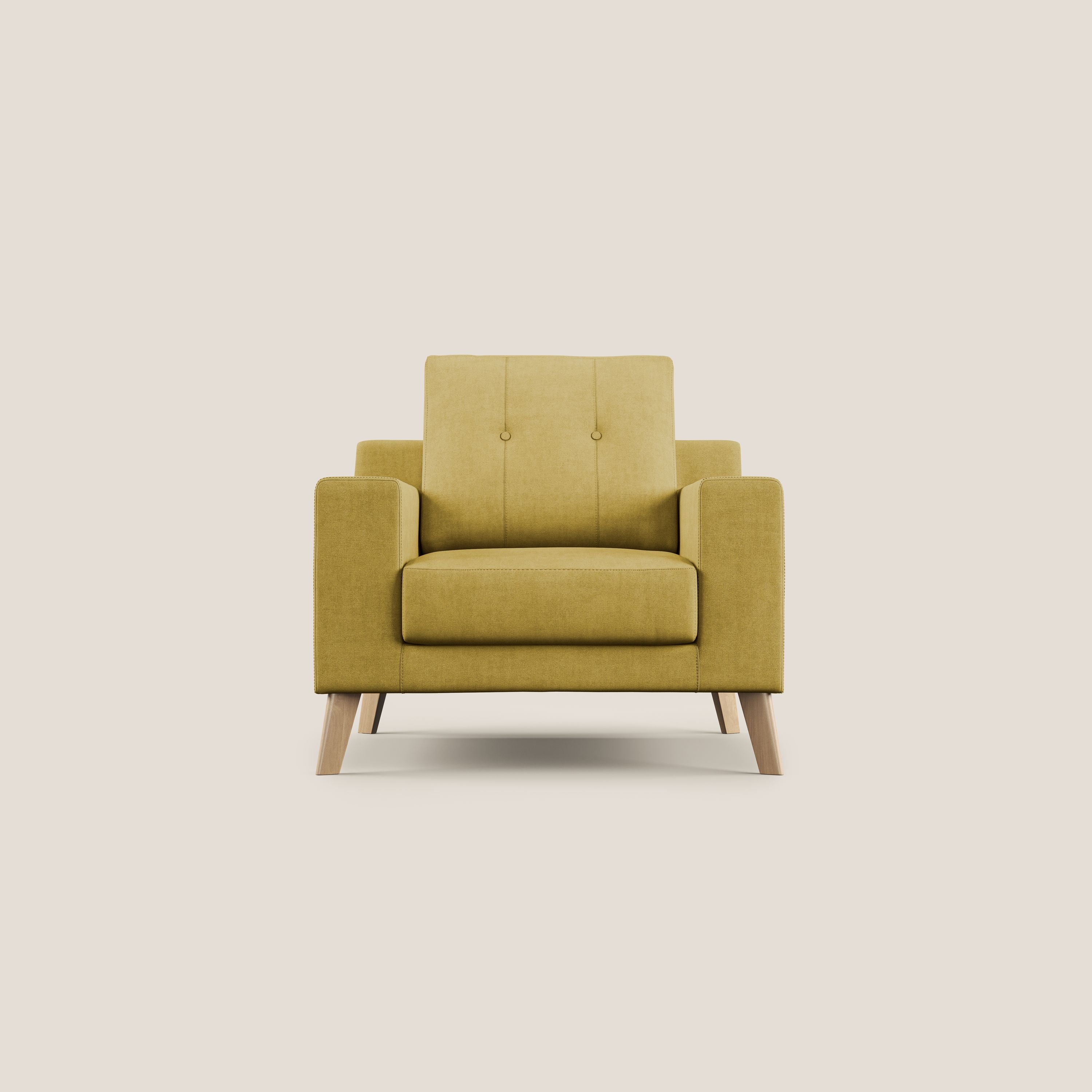 Danish Fauteuil en tissu doux imperméable T02 jaune