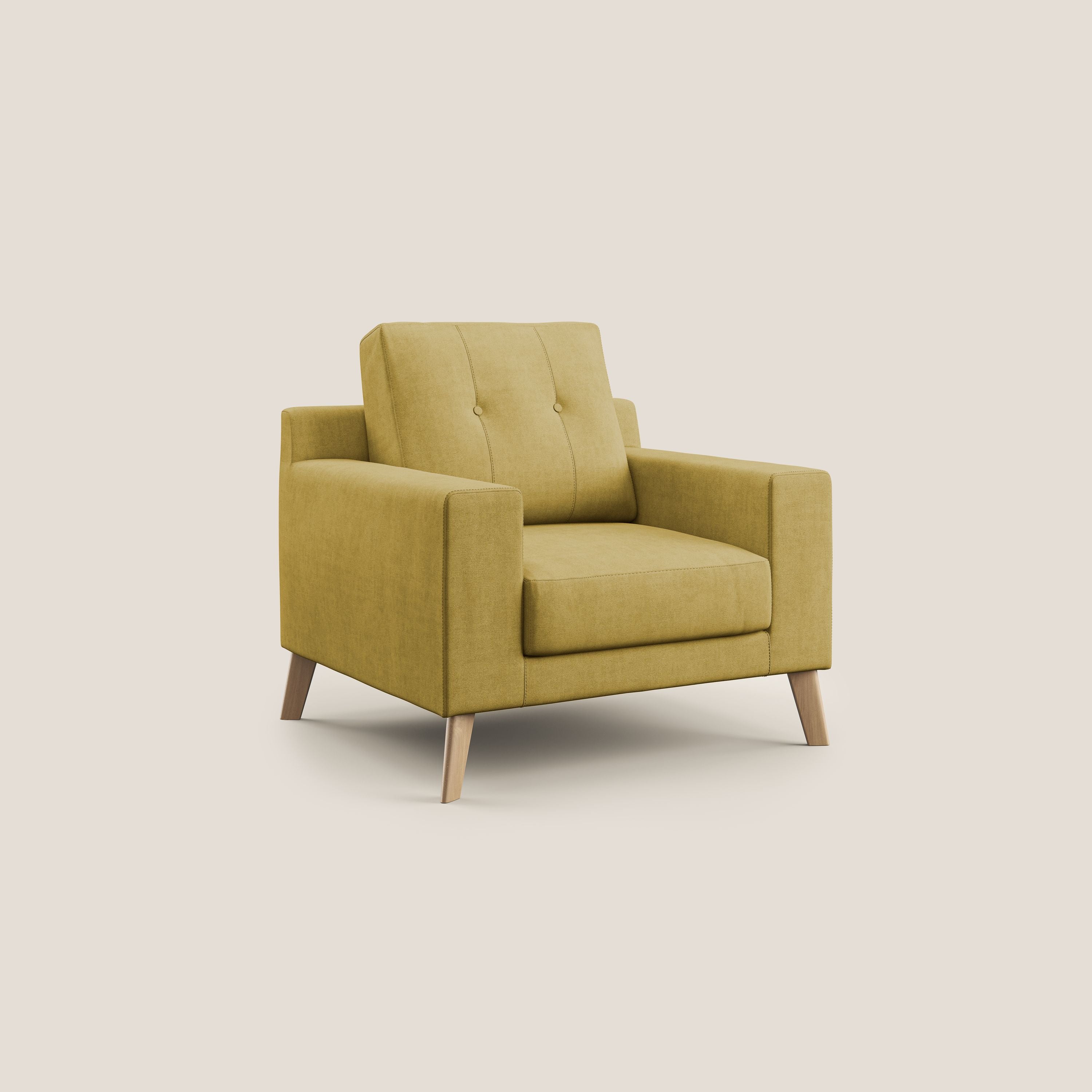 Danish Fauteuil en tissu doux imperméable T02 jaune - Image 2