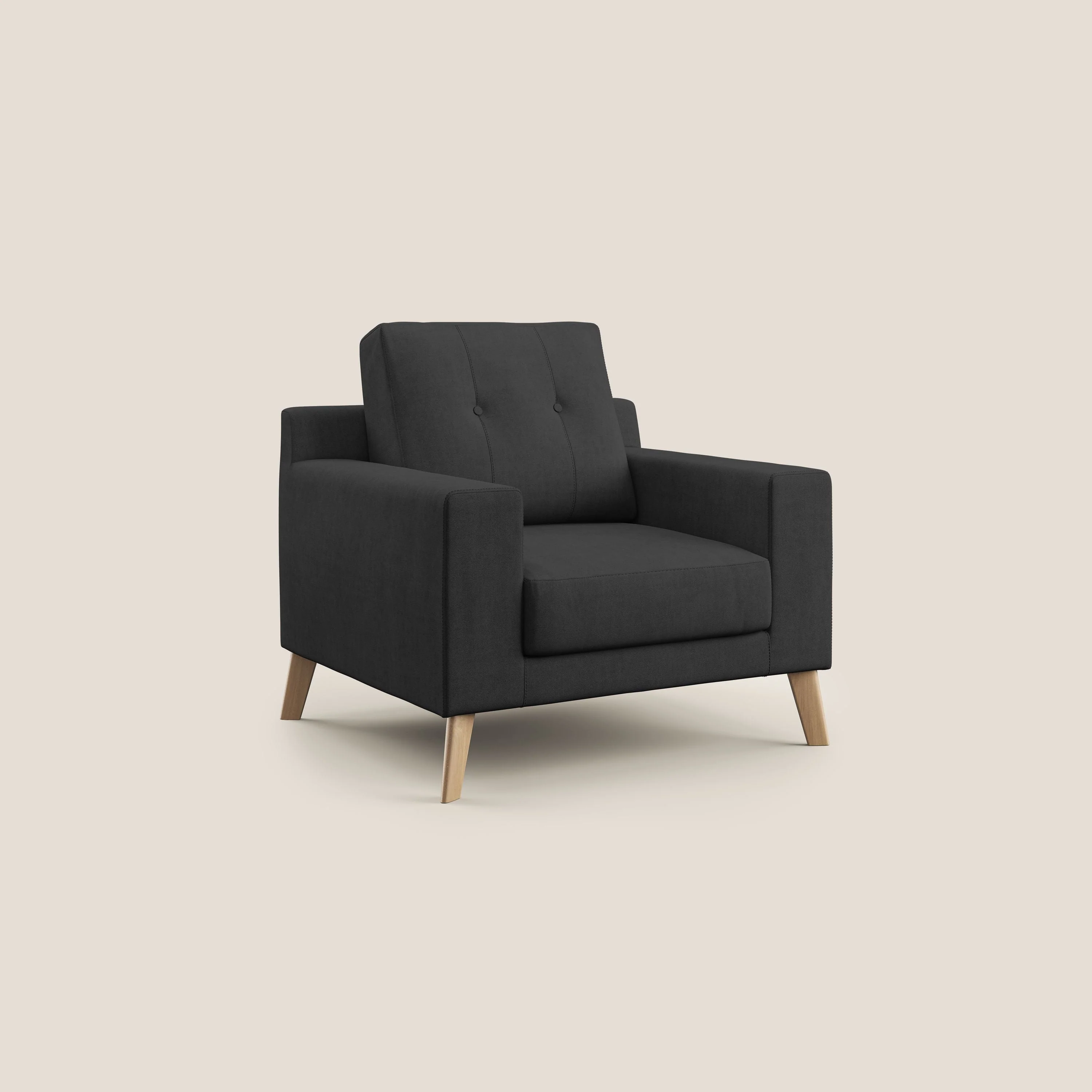 Danish Fauteuil en tissu doux imperméable T02 noir - Image 2