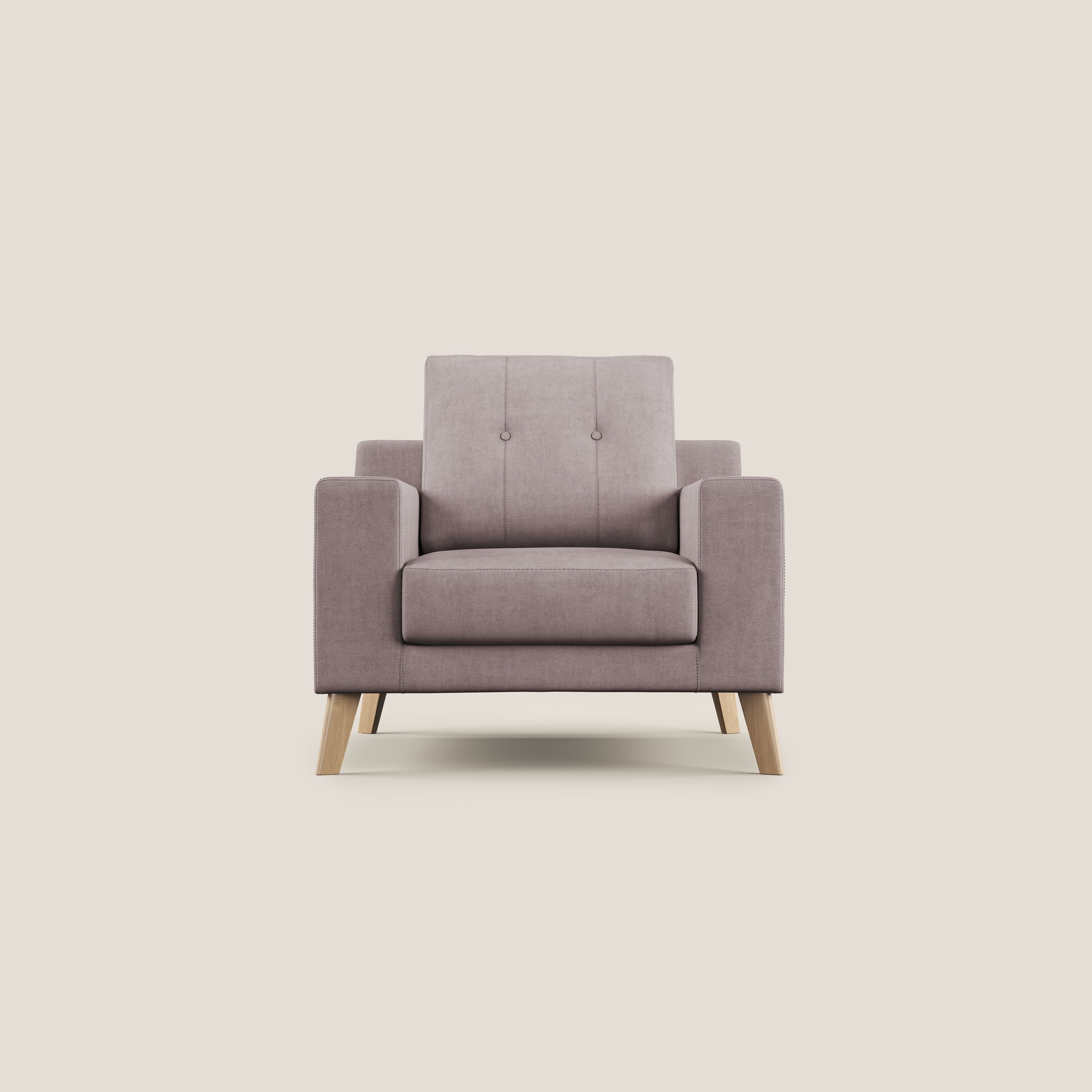 Danish Fauteuil en tissu doux imperméable T02 rose