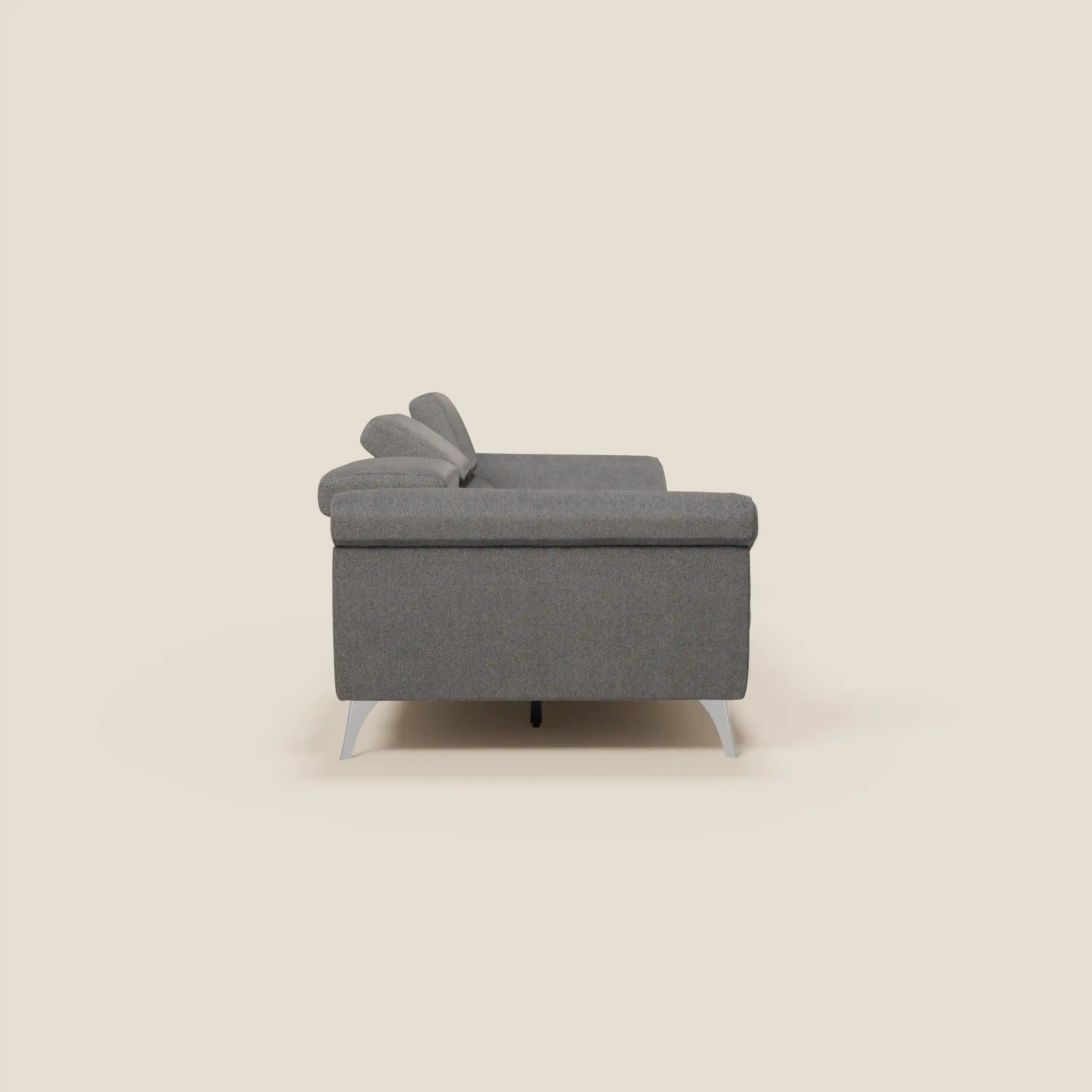 Donatello Canapé avec 3 assises extensibles accoudoirs avec coffre et têtières inclinables en tissu détachable T23 anthracite - Image 6