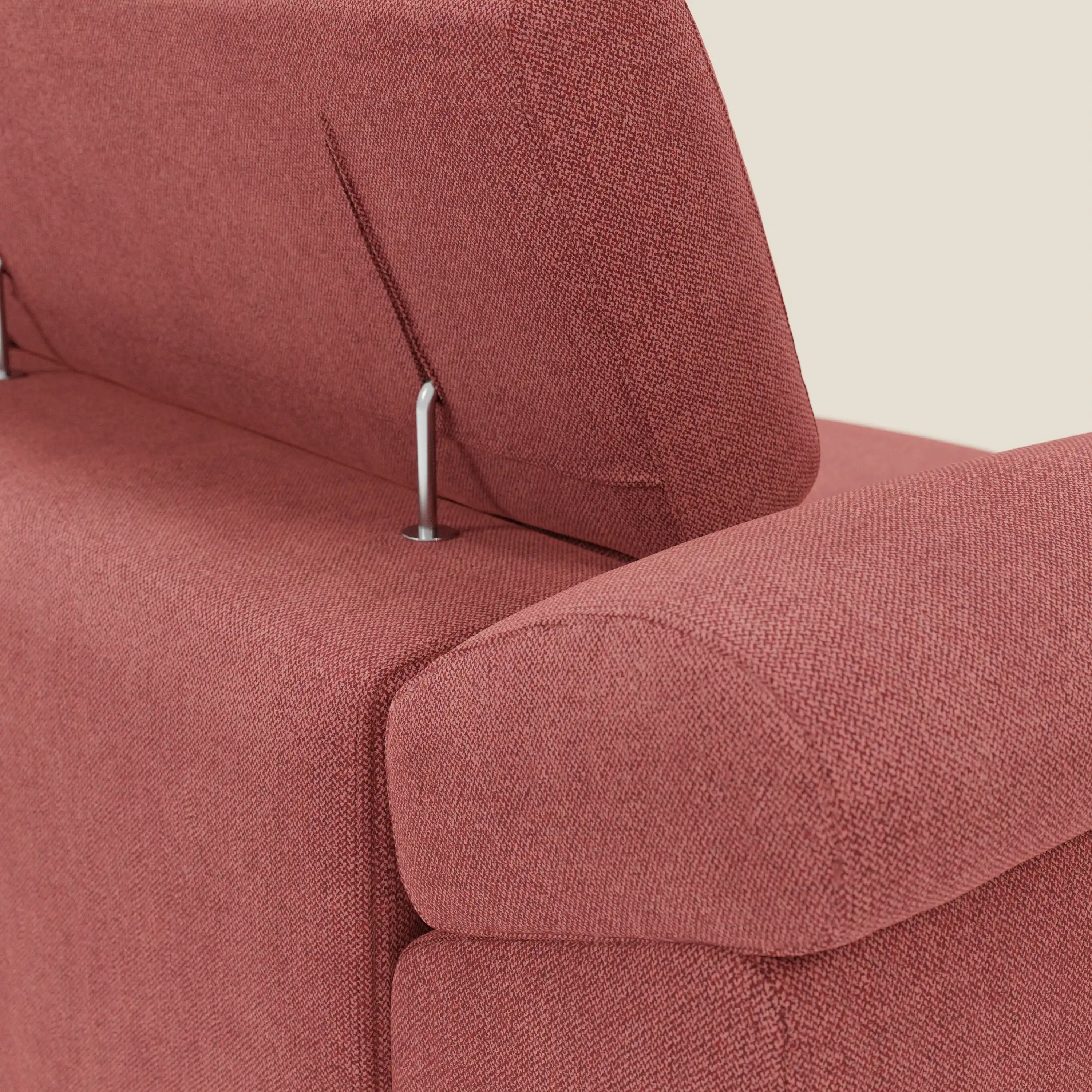 Donatello Canapé avec 3 assises extensibles accoudoirs avec coffre et têtières inclinables en tissu détachable T23 rouge cerise - Image 10
