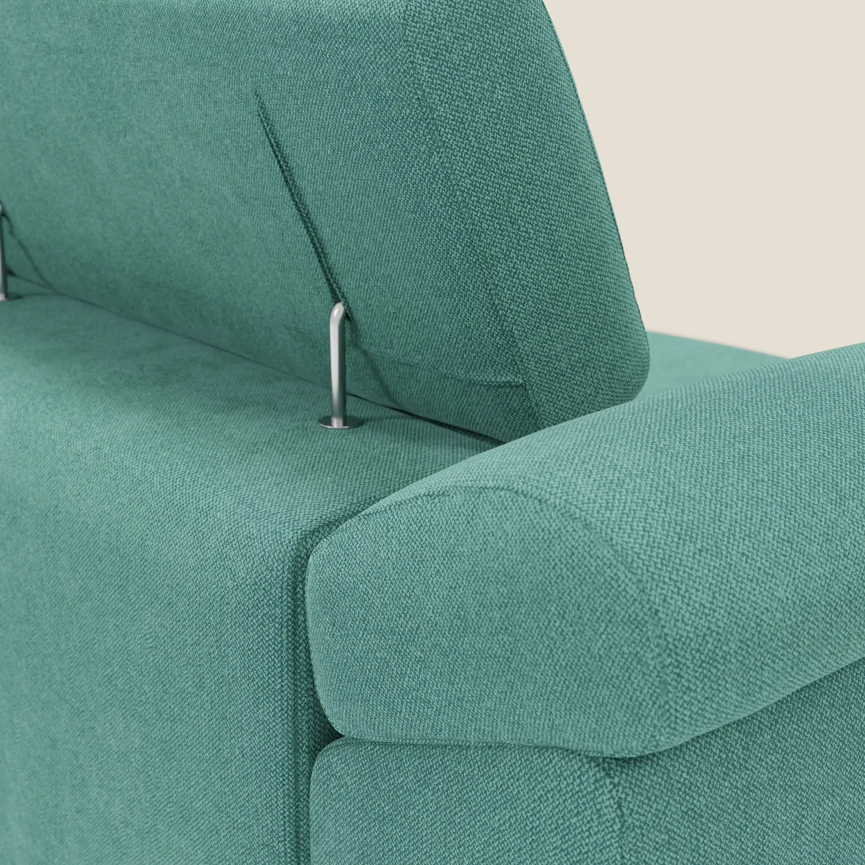 Donatello Canapé avec 3 assises extensibles accoudoirs avec coffre et têtières inclinables en tissu détachable T23 vert aquamarine - Image 9