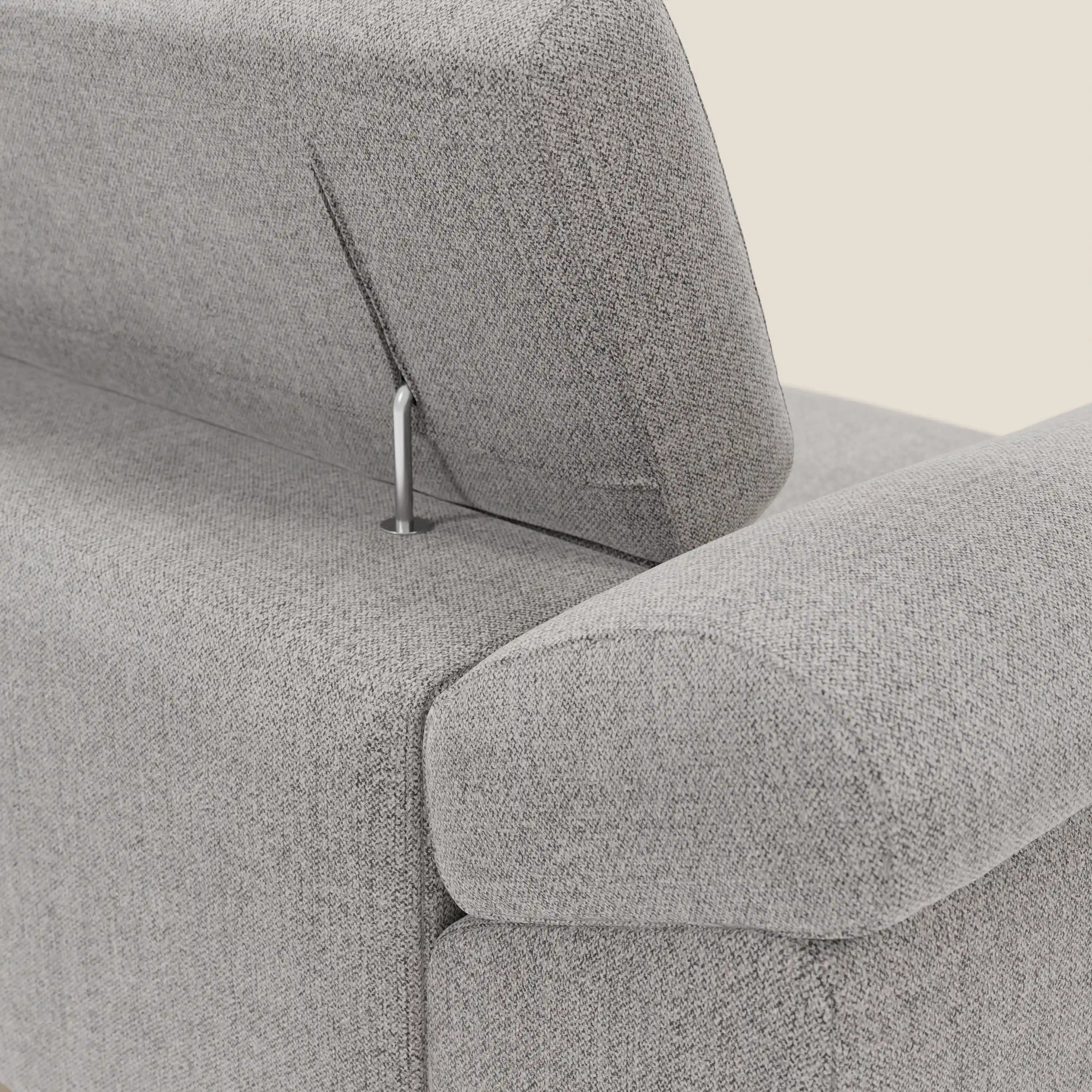 Donatello Canapé avec assises extensibles accoudoirs avec coffre et têtières inclinables en tissu détachable T23 gris - Image 9