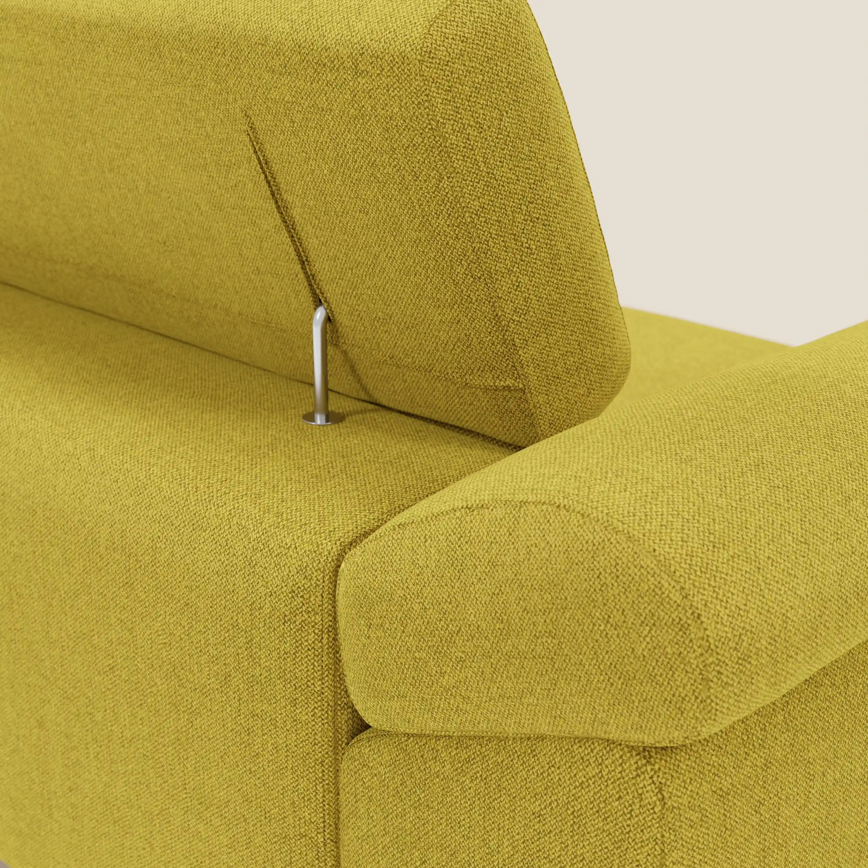 Donatello Canapé avec assises extensibles accoudoirs avec coffre et têtières inclinables en tissu détachable T23 jaune soleil - Image 8
