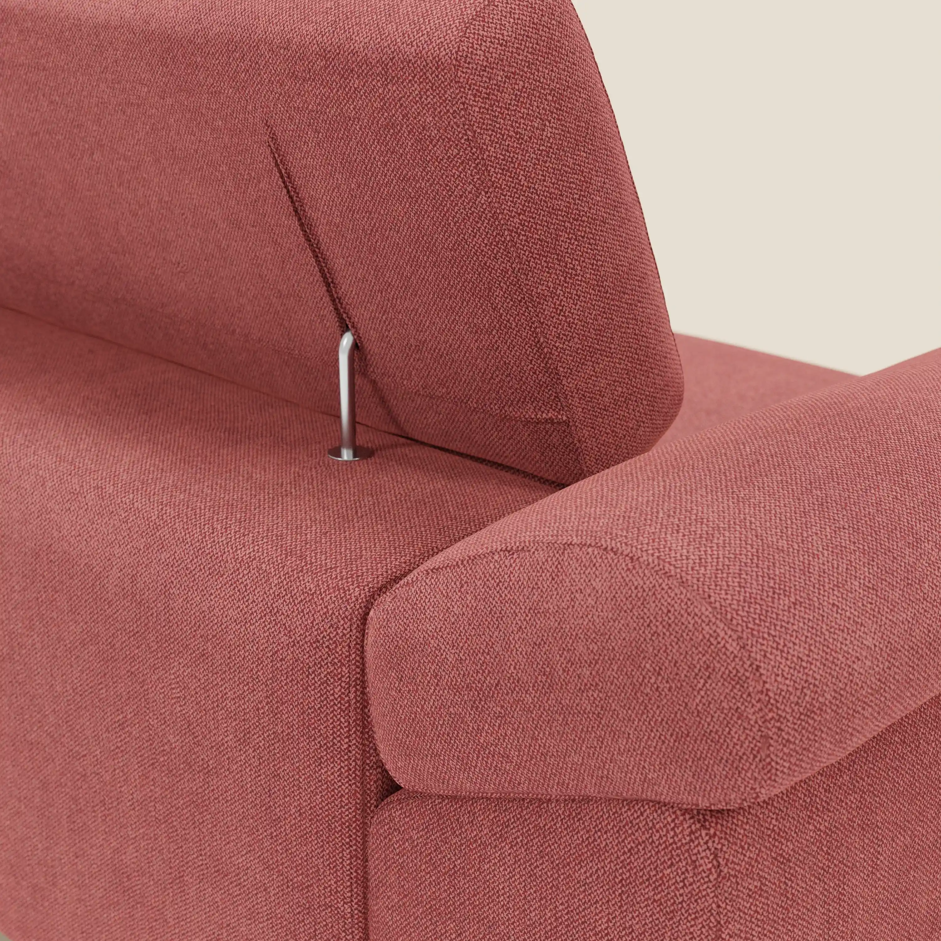Donatello Canapé avec assises extensibles accoudoirs avec coffre et têtières inclinables en tissu détachable T23 rouge cerise - Image 9