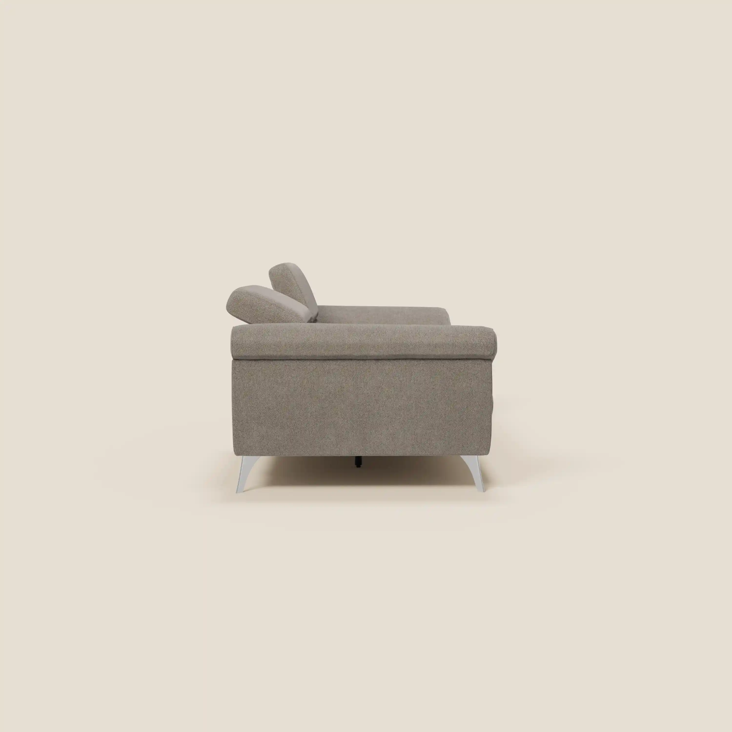 Donatello CanapĂ© avec assises extensibles accoudoirs avec coffre et tĂȘtiĂšres inclinables en tissu dĂ©tachable T23 taupe - Image 6