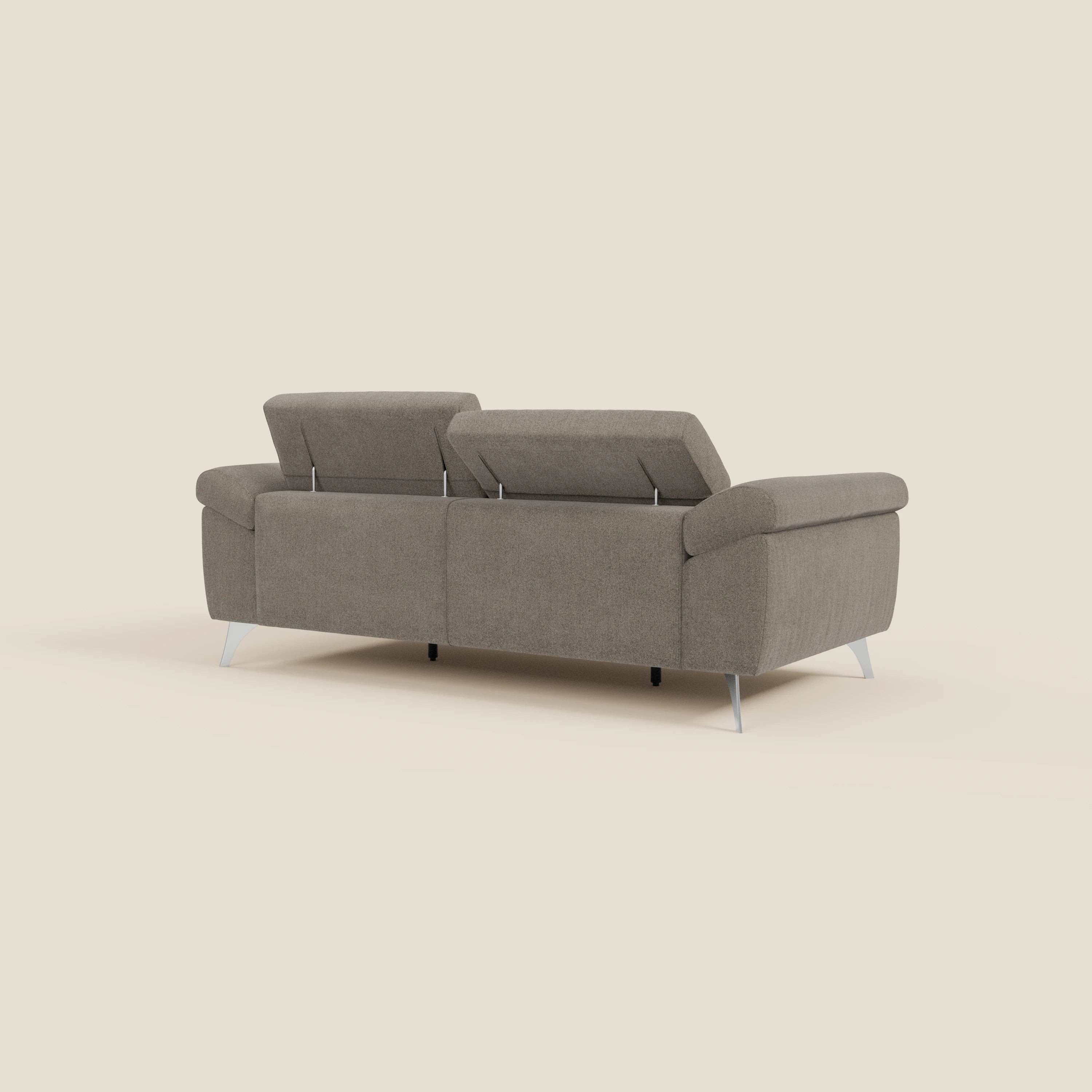 Donatello CanapĂ© avec assises extensibles accoudoirs avec coffre et tĂȘtiĂšres inclinables en tissu dĂ©tachable T23 taupe - Image 7