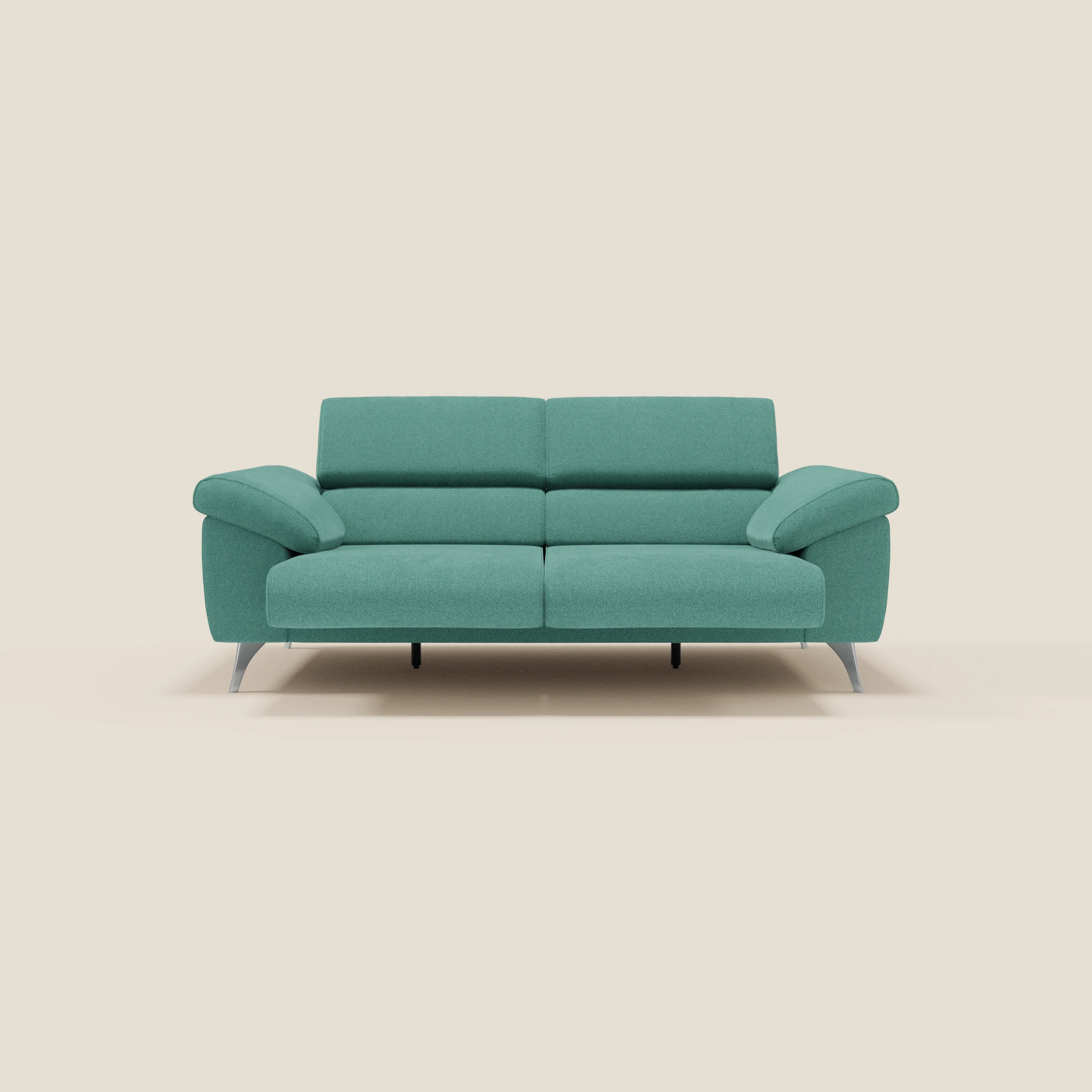 Donatello Canapé avec assises extensibles accoudoirs avec coffre et têtières inclinables en tissu détachable T23 vert aquamarine - Image 11