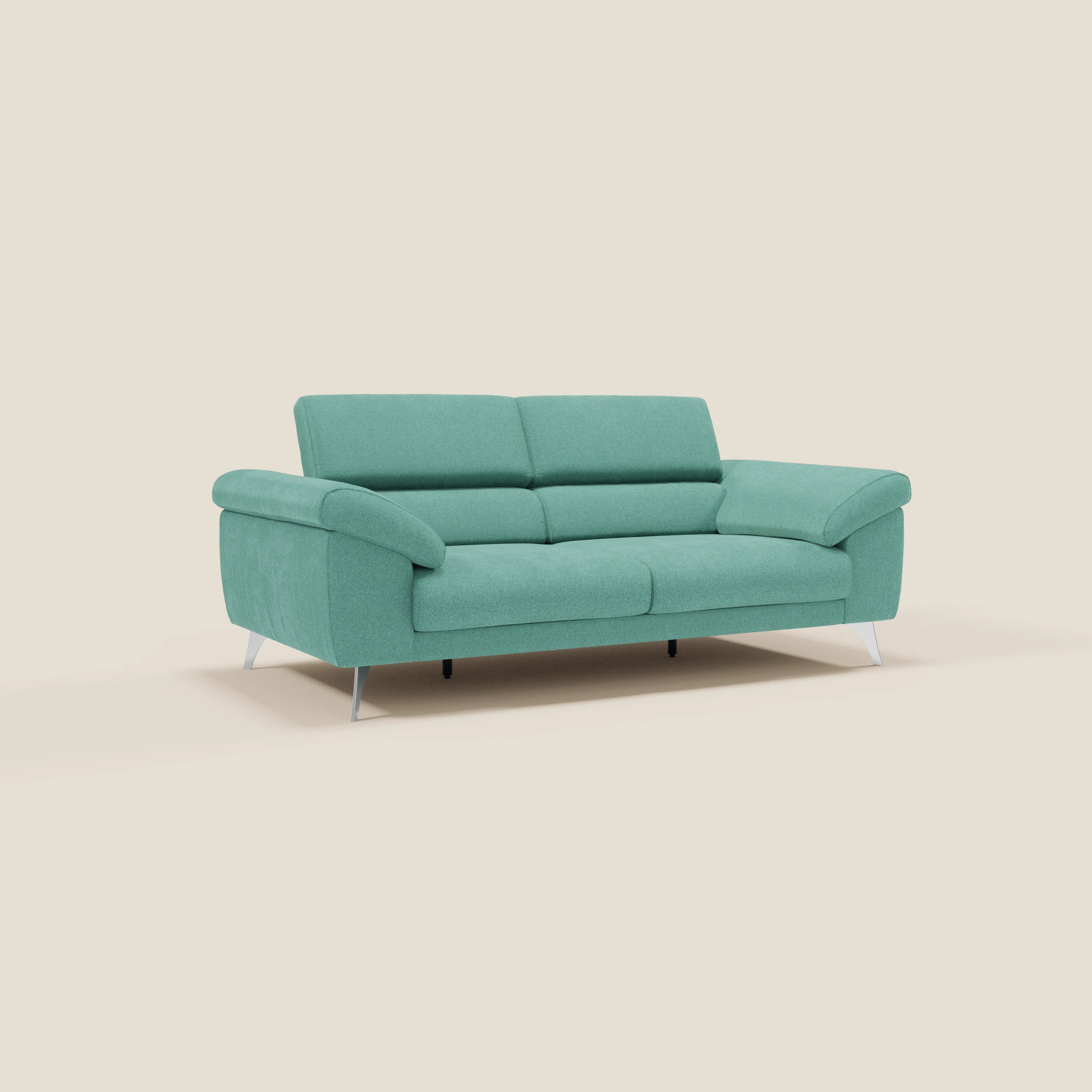 Donatello Canapé avec assises extensibles accoudoirs avec coffre et têtières inclinables en tissu détachable T23 vert aquamarine - Image 3