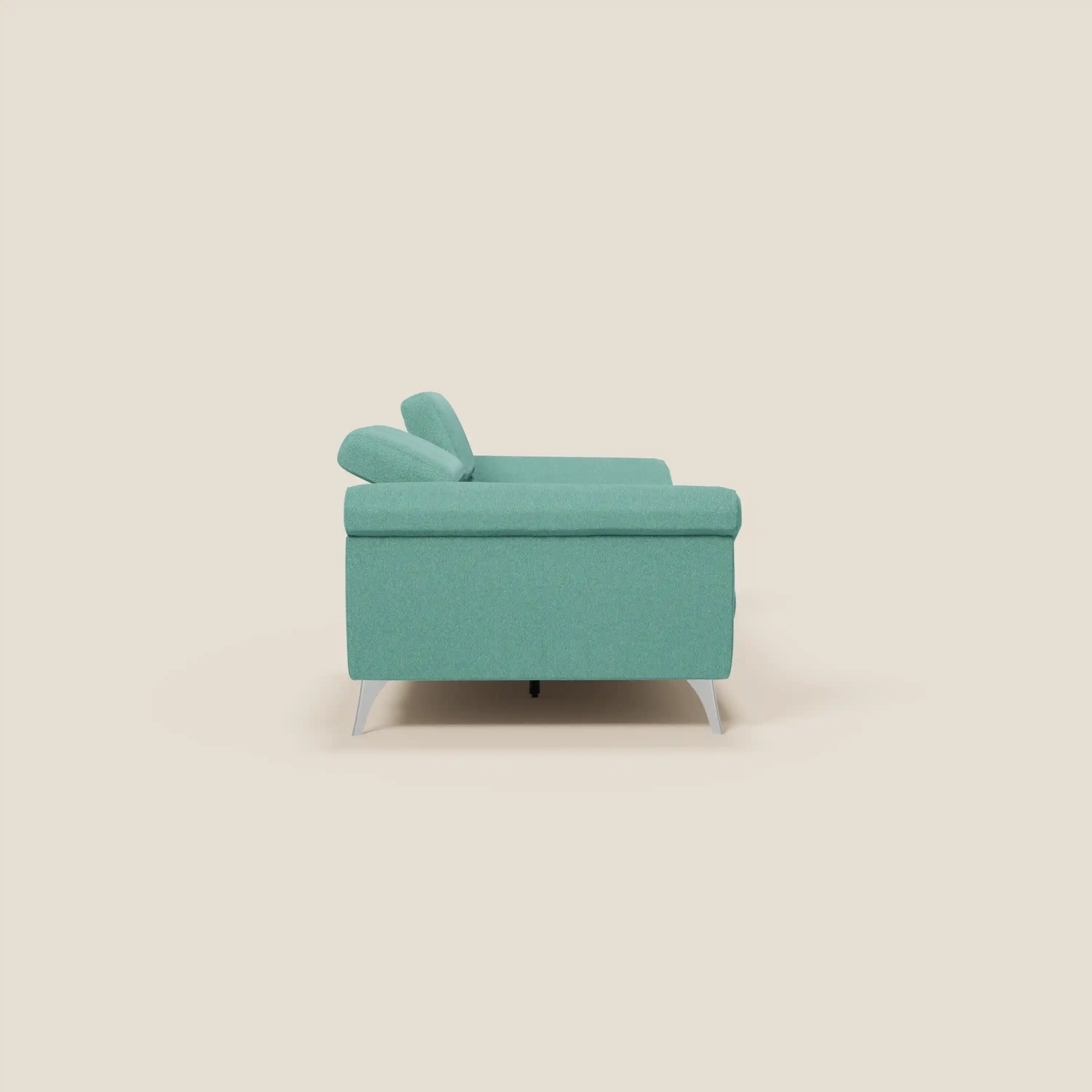 Donatello Canapé avec assises extensibles accoudoirs avec coffre et têtières inclinables en tissu détachable T23 vert aquamarine - Image 6