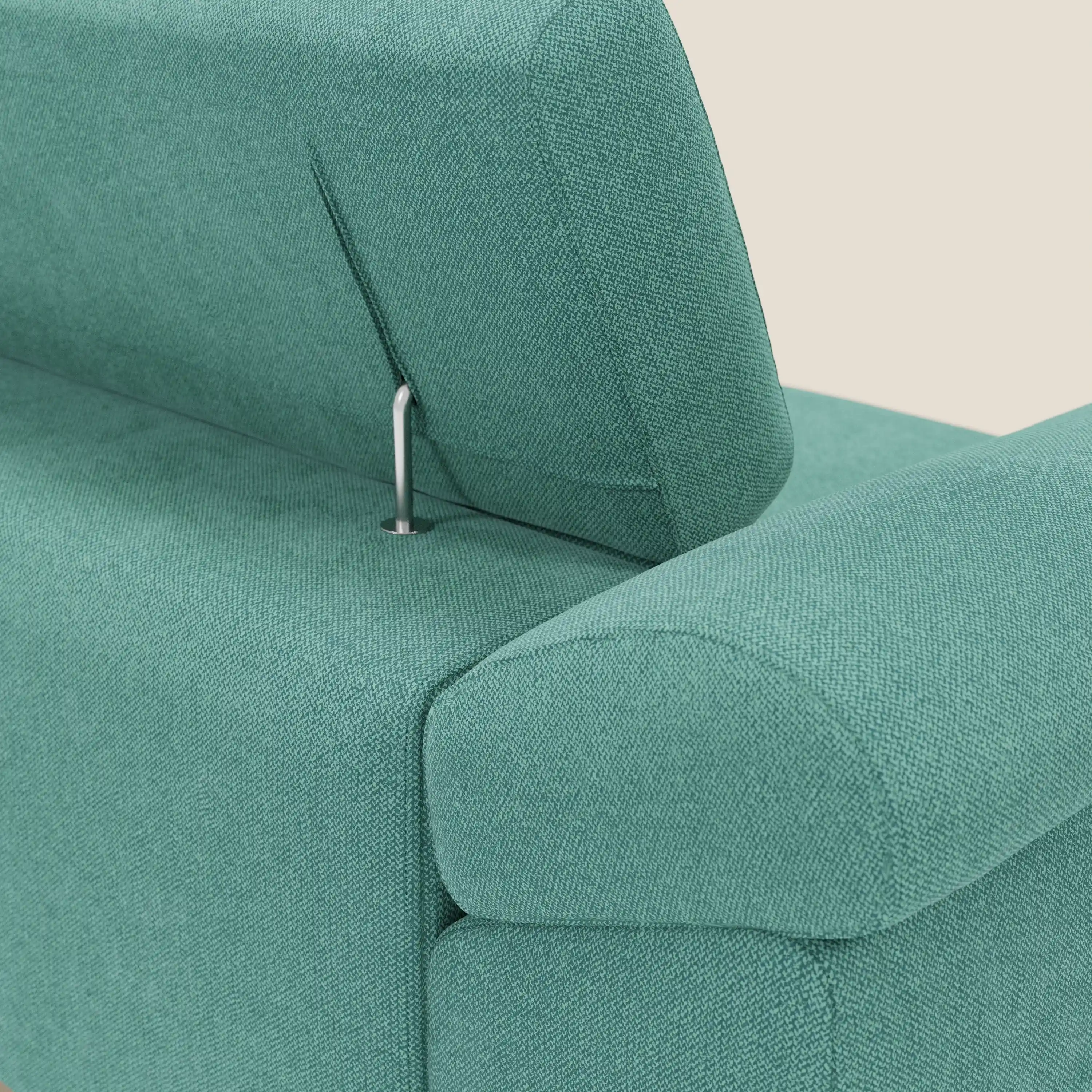Donatello Canapé avec assises extensibles accoudoirs avec coffre et têtières inclinables en tissu détachable T23 vert aquamarine - Image 9