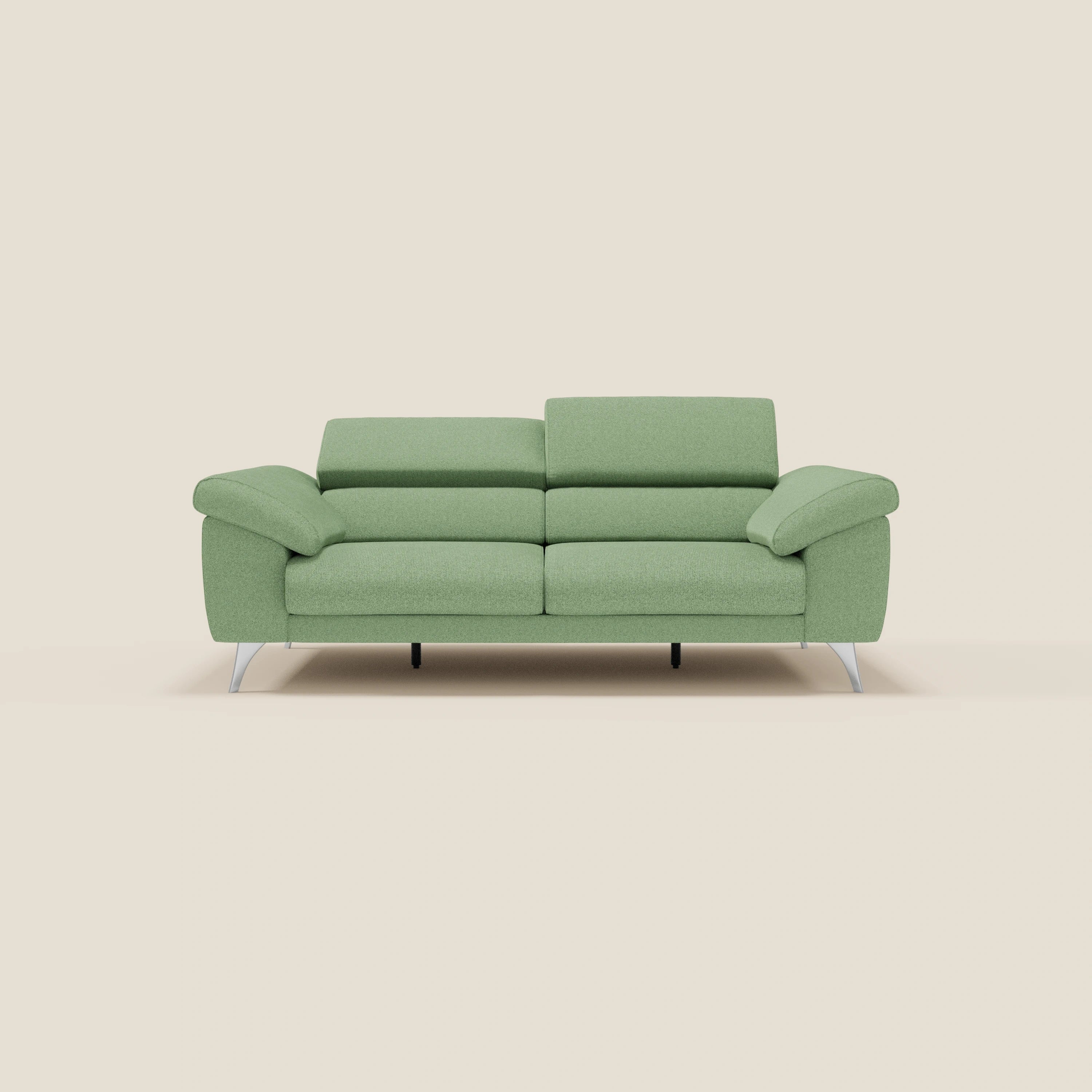 Donatello Canapé avec assises extensibles accoudoirs avec coffre et têtières inclinables en tissu détachable T23 vert menthe - Image 3