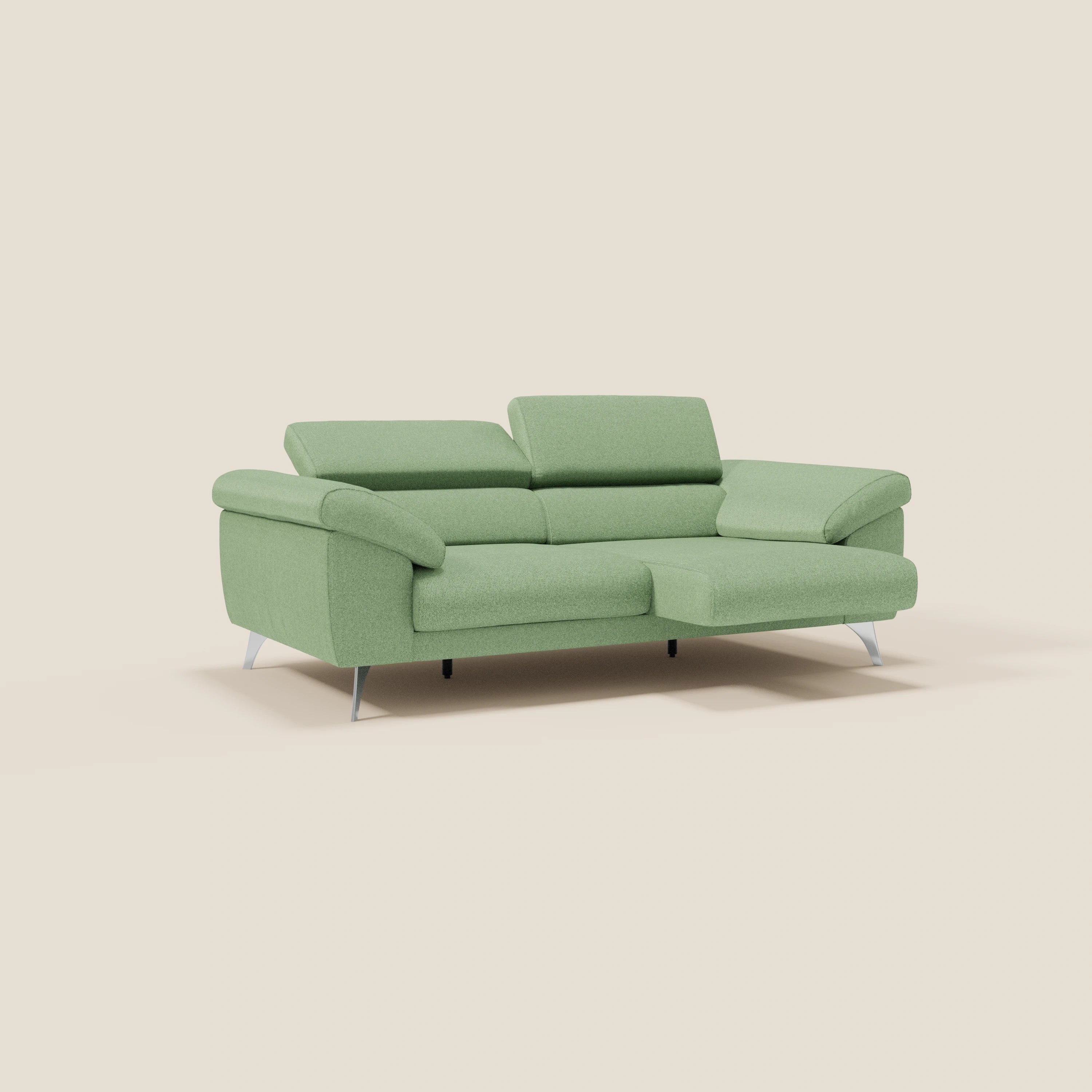 Donatello Canapé avec assises extensibles accoudoirs avec coffre et têtières inclinables en tissu détachable T23 vert menthe - Image 4