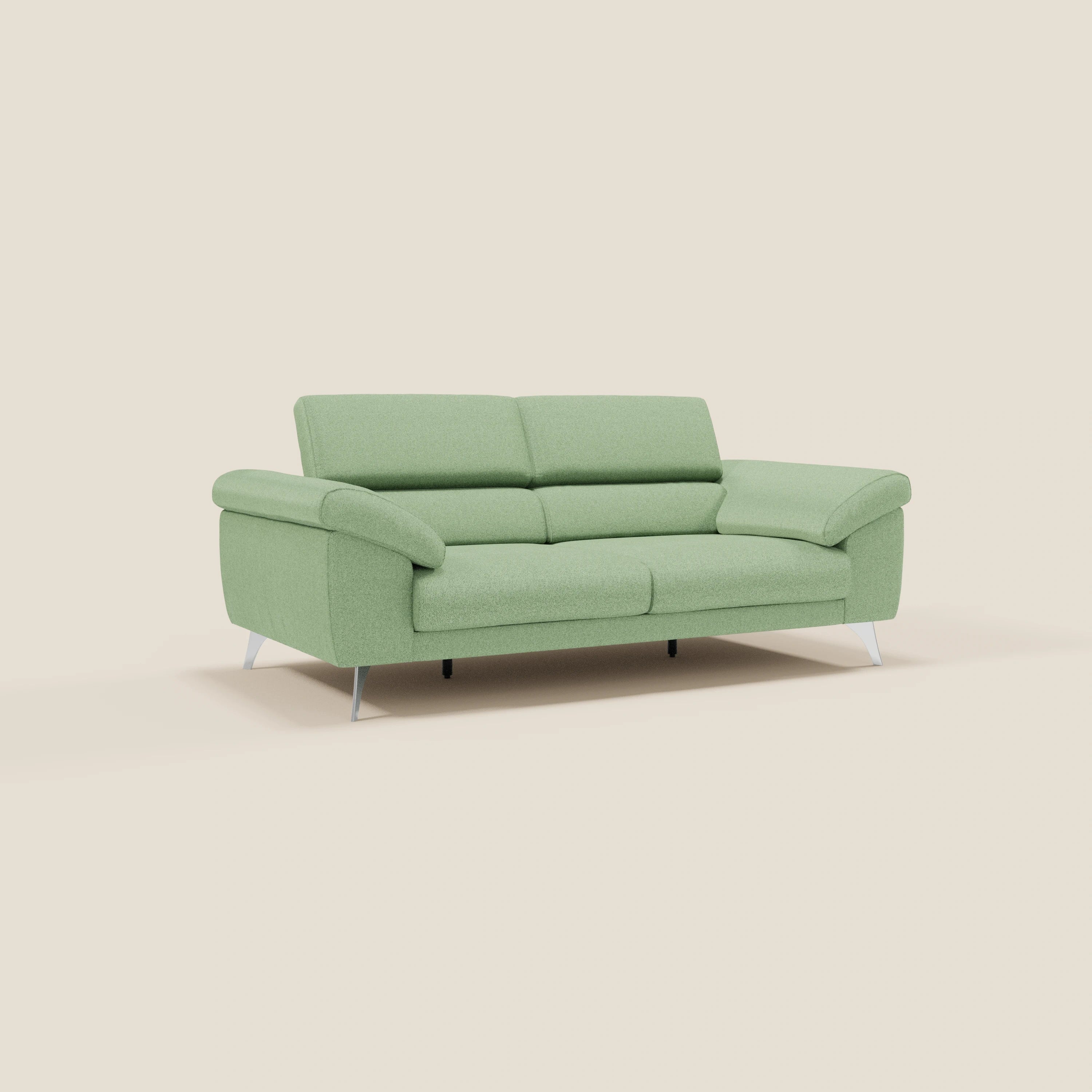 Donatello Canapé avec assises extensibles accoudoirs avec coffre et têtières inclinables en tissu détachable T23 vert menthe - Image 5