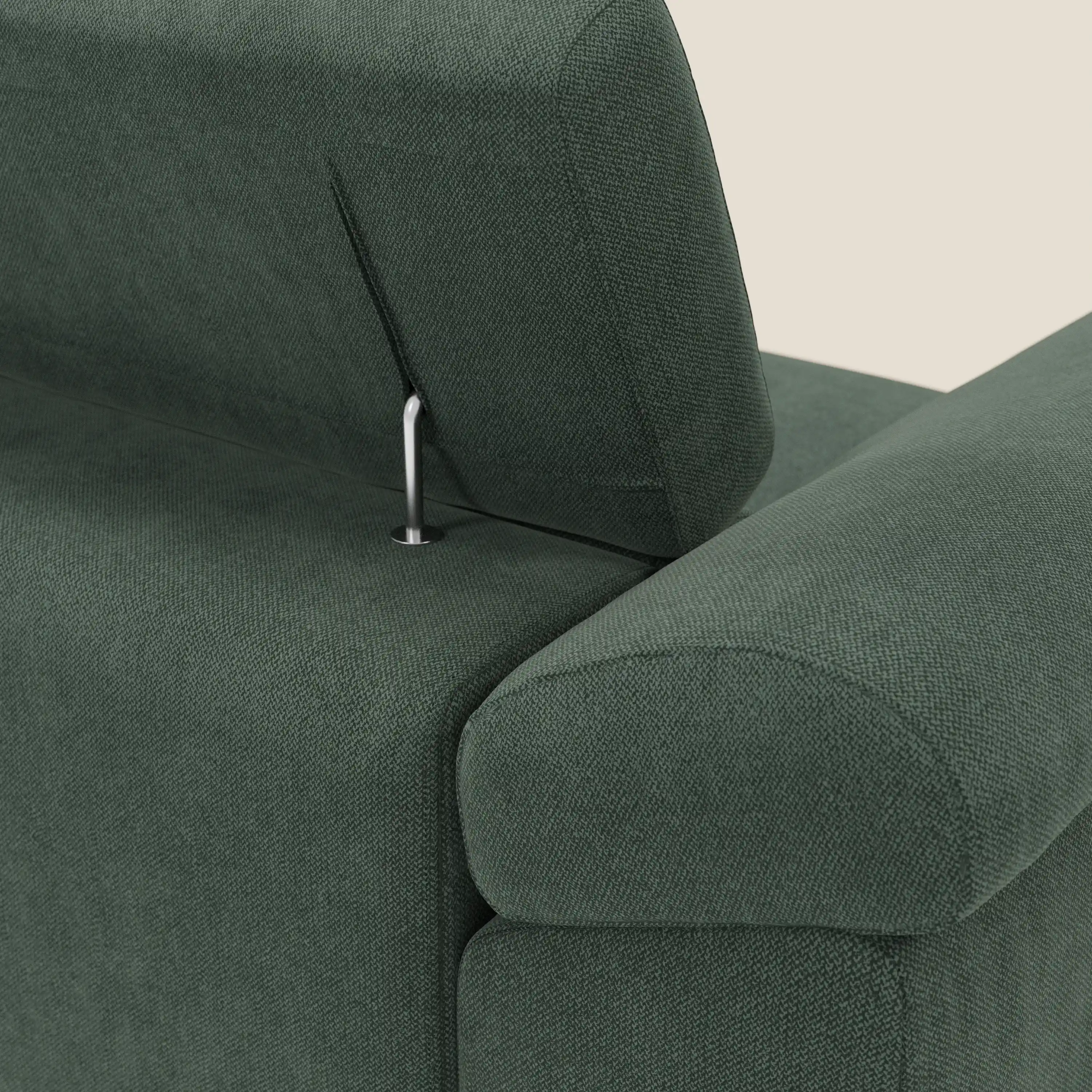 Donatello Canapé d'angle avec assises extensibles accoudoirs avec coffre et têtières en tissu détachable T23 vert - Image 9
