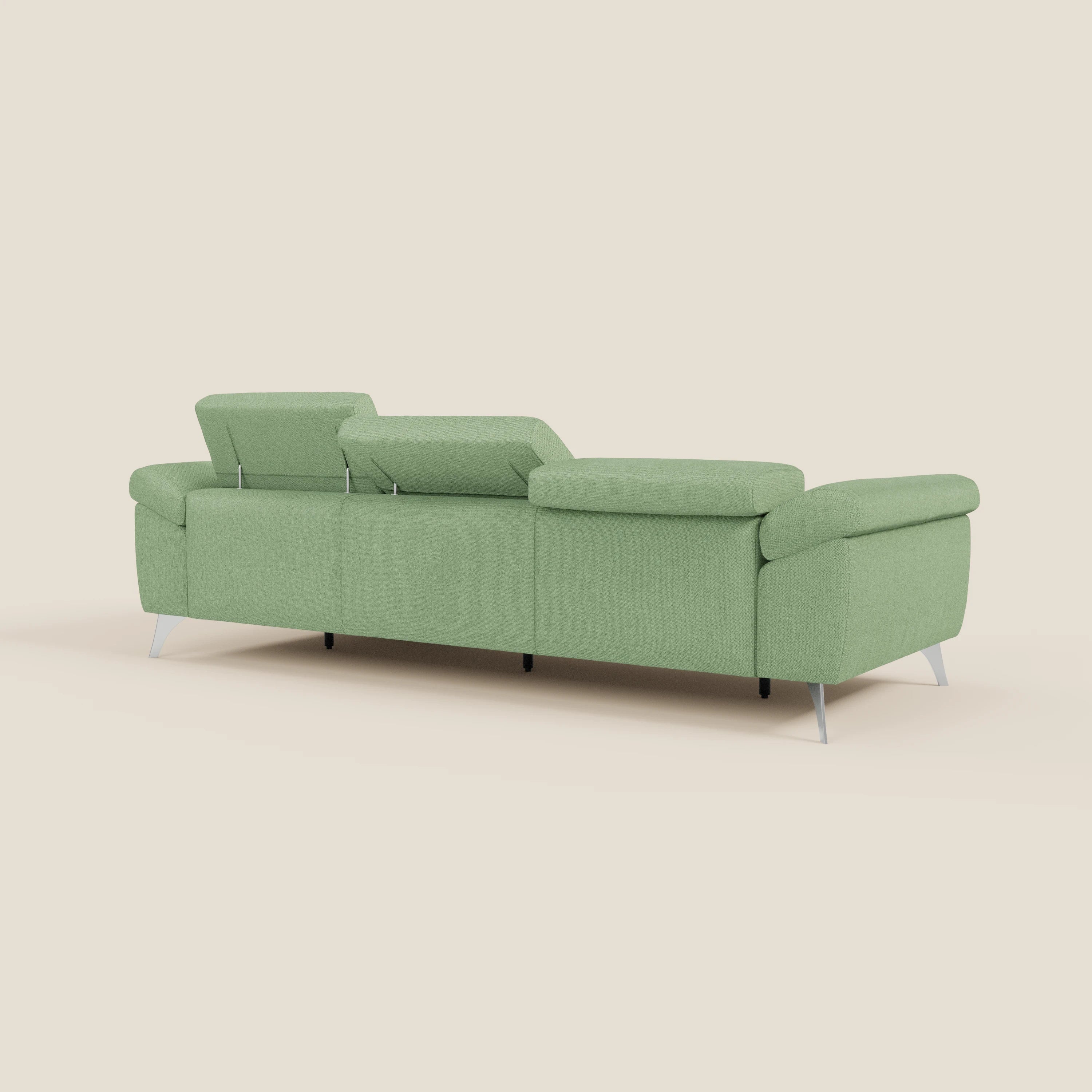 Donatello Canapé d'angle avec assises extensibles accoudoirs avec coffre et têtières en tissu détachable T23 vert menthe - Image 7