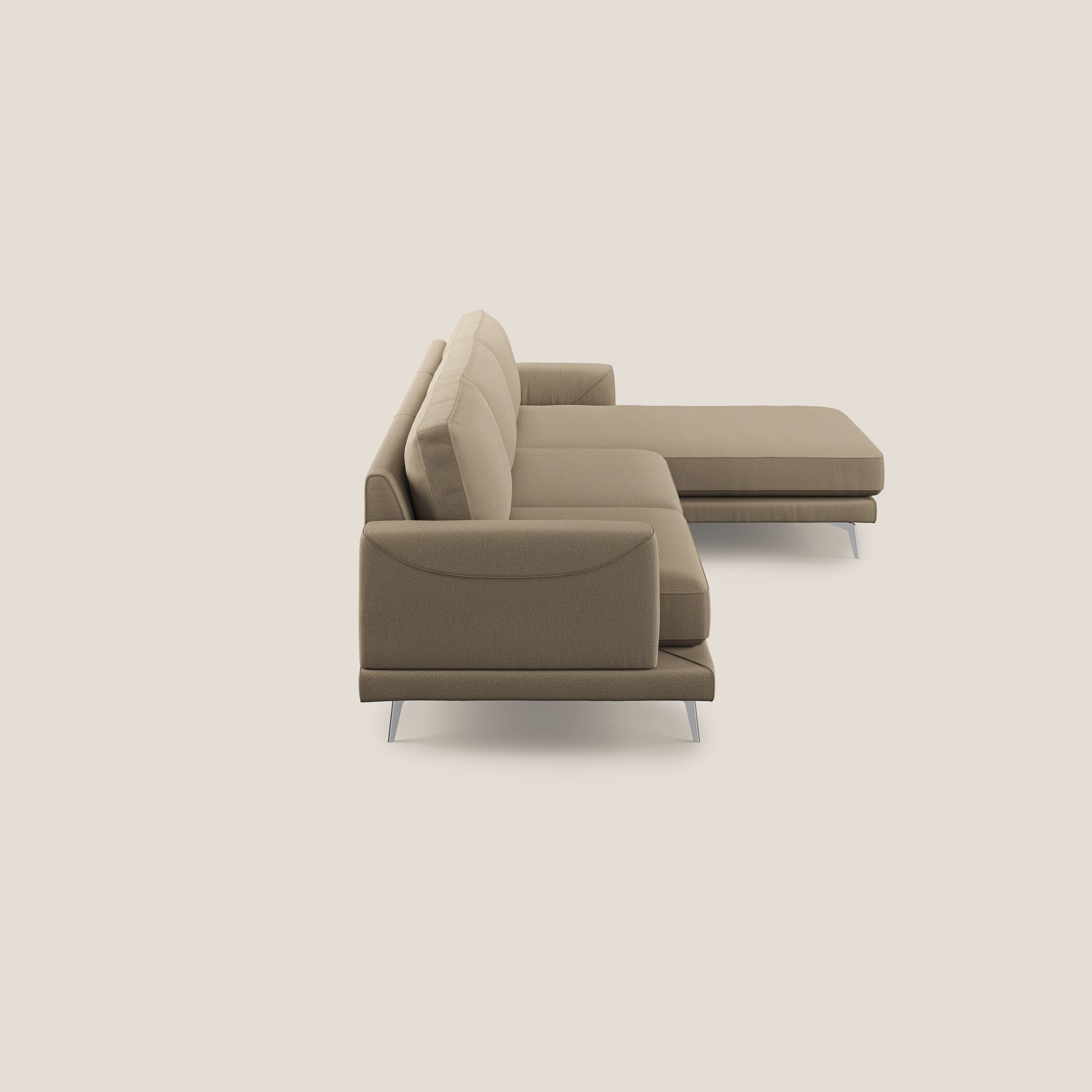 Dorian canapé d'angle moderne en tissu doux anti-tache T05 beige - Image 3