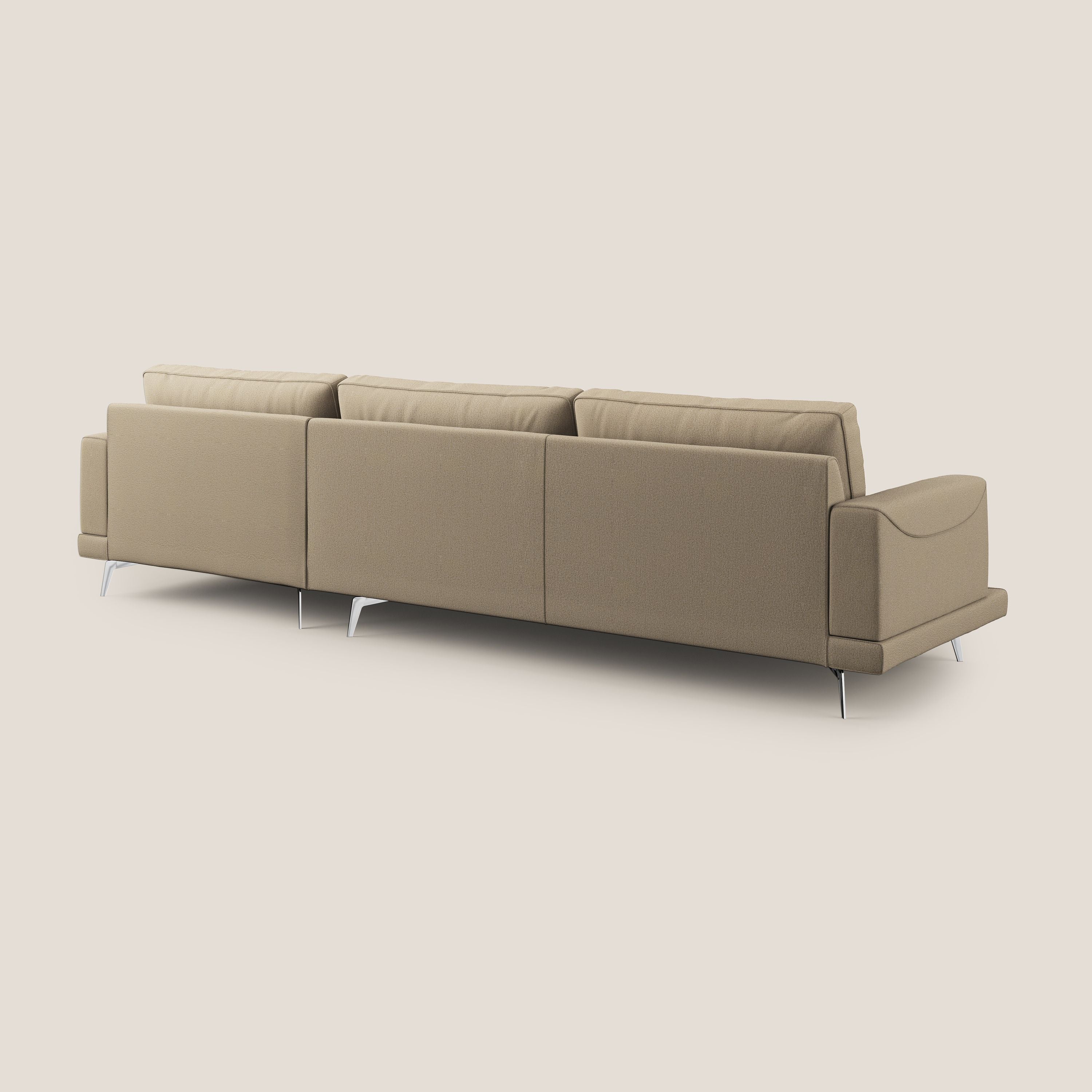 Dorian canapé d'angle moderne en tissu doux anti-tache T05 beige - Image 4