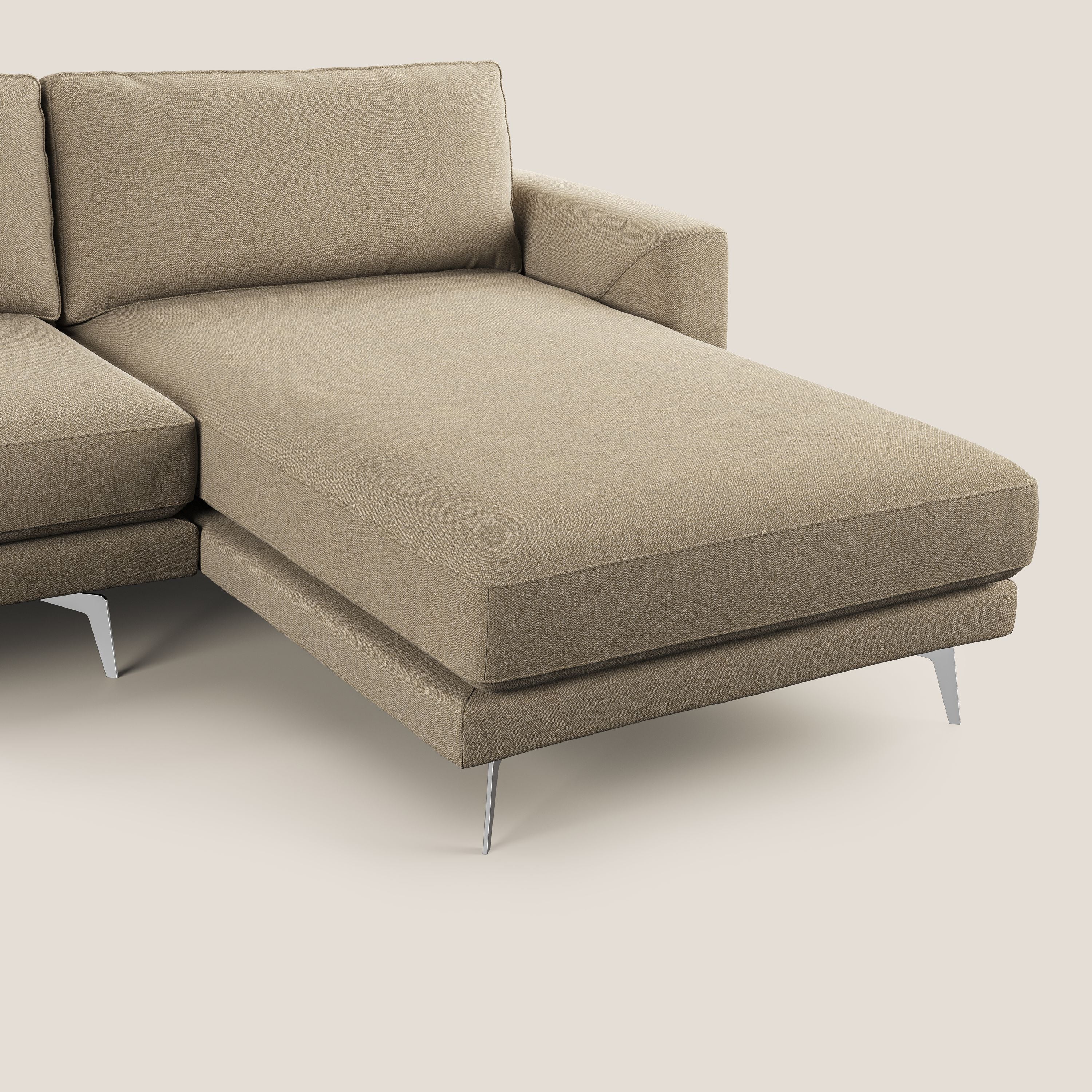 Dorian canapé d'angle moderne en tissu doux anti-tache T05 beige - Image 8