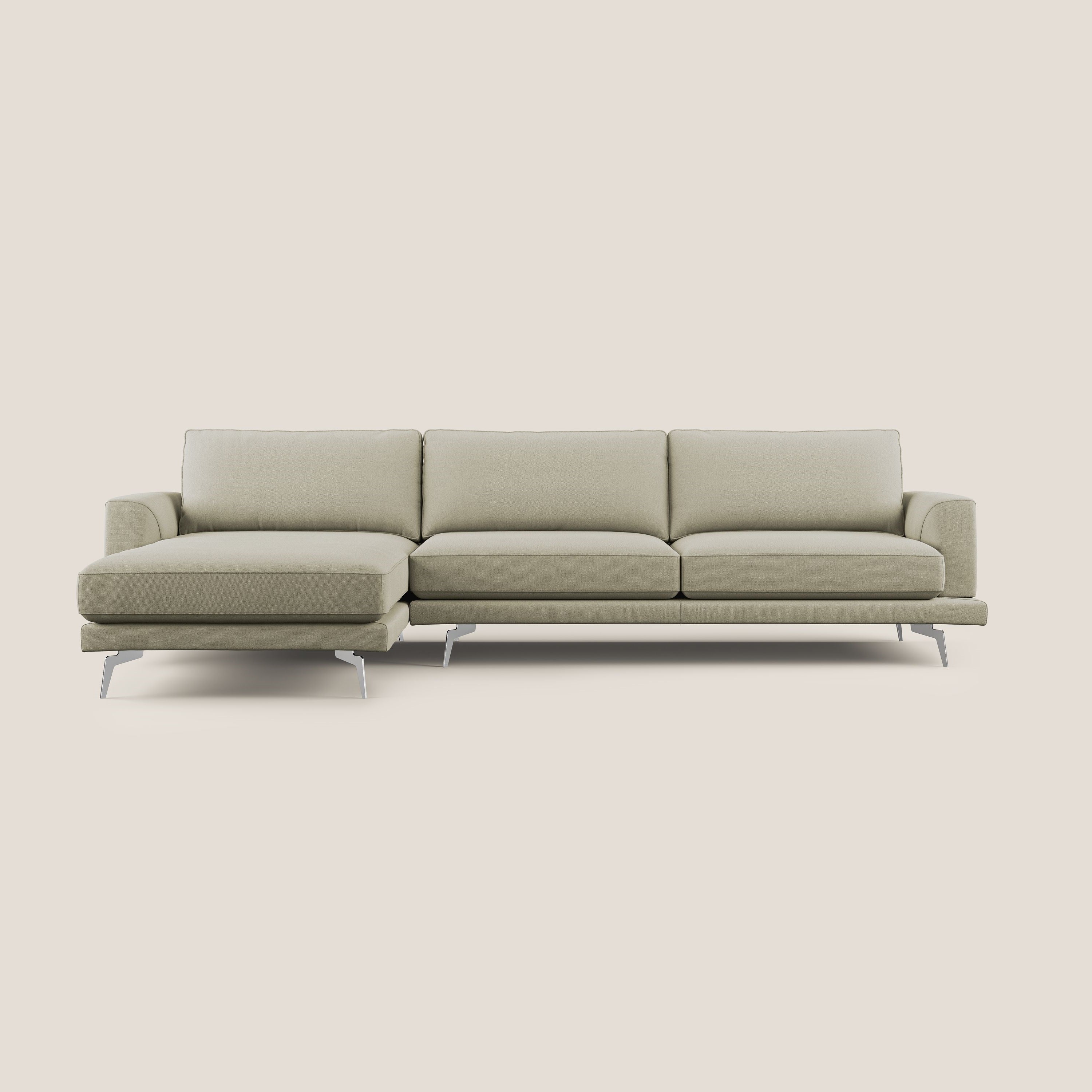 Dorian canapé d'angle moderne en tissu doux anti-tache T05 crÚme - Image 9