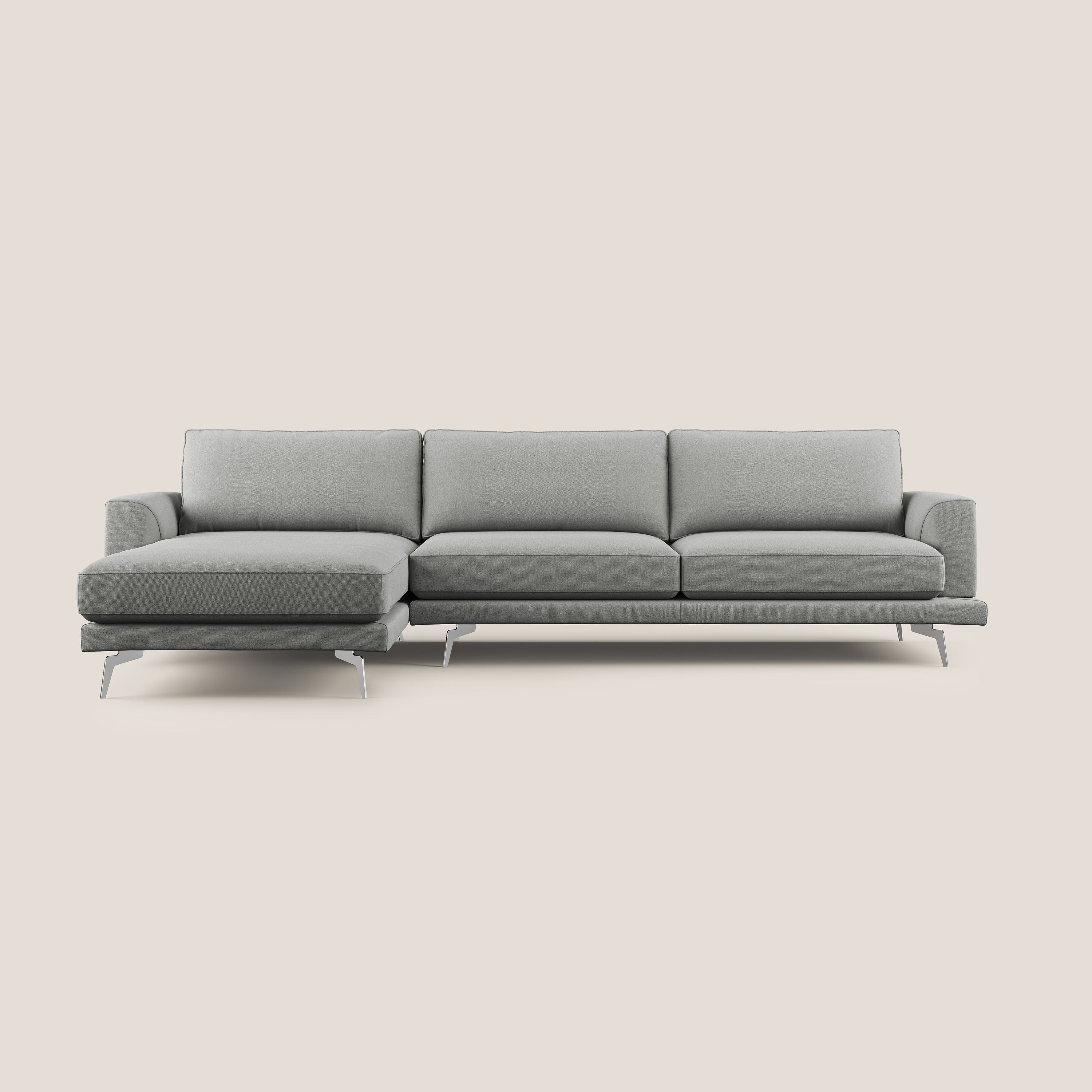 Dorian canapé d'angle moderne en tissu doux anti-tache T05 gris - Image 9